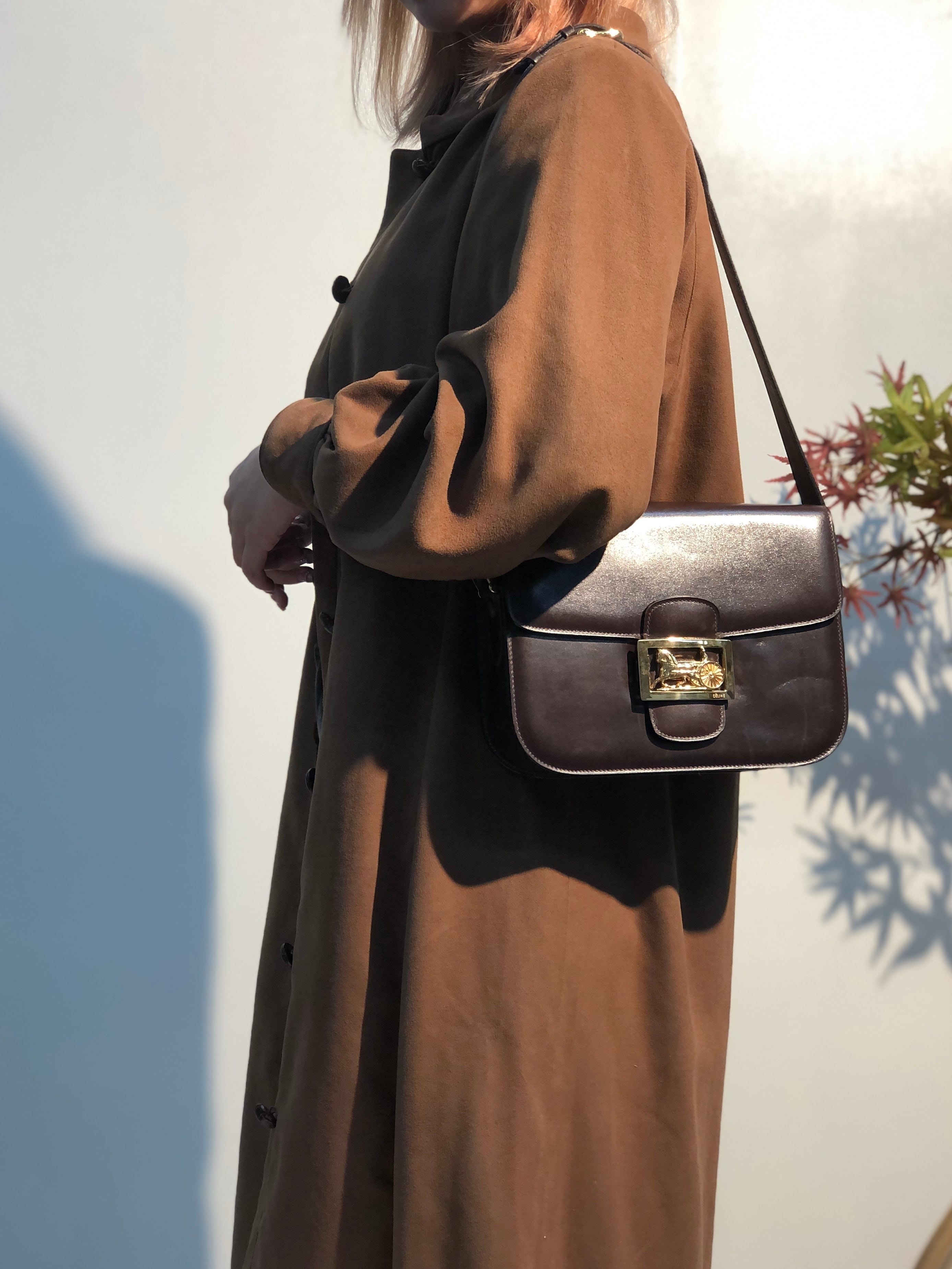 CELINE セリーヌ ホースキャリッジ 馬車 金具 レザー ショルダーバッグ