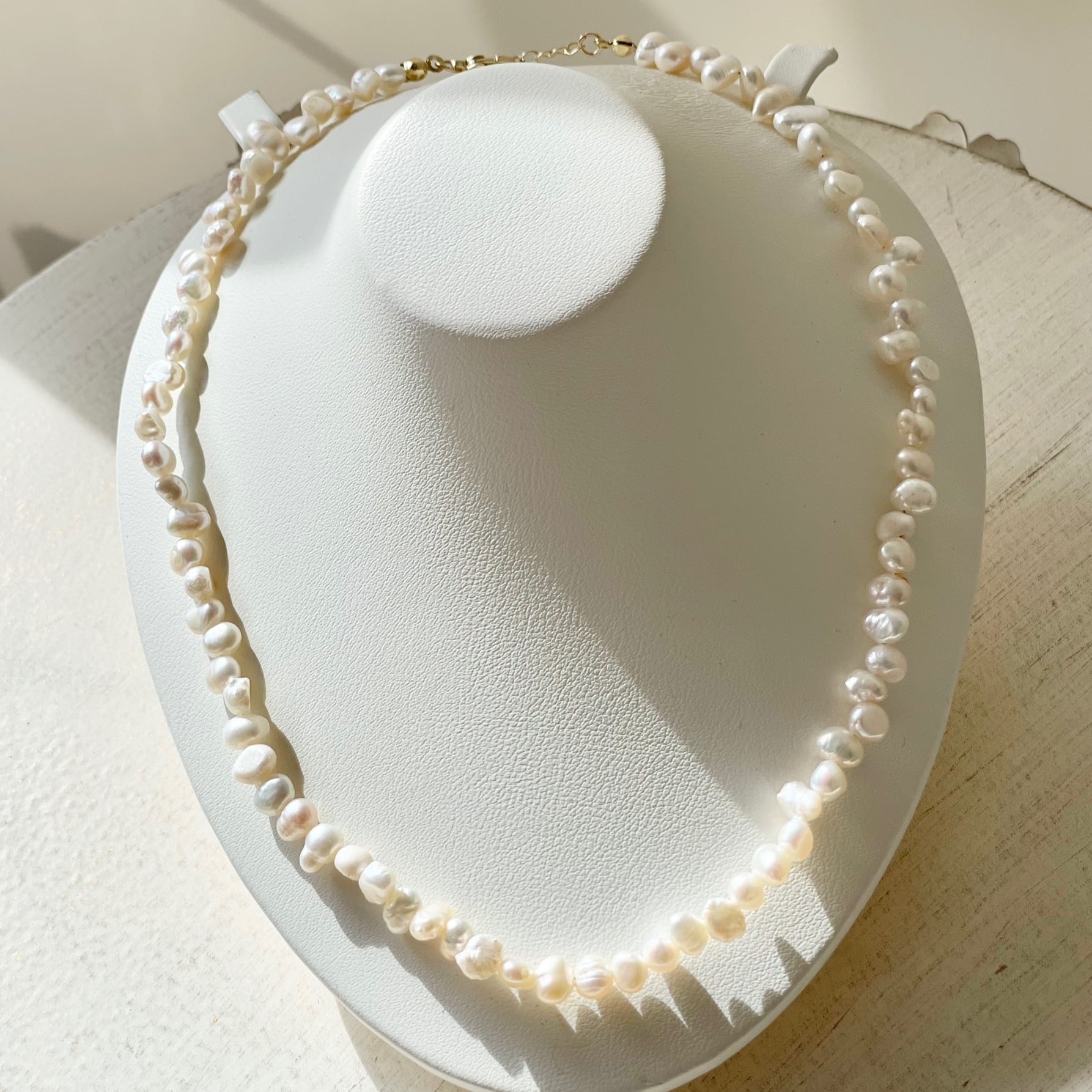 N-011 ウェディング アクセサリー【バロック パール ネックレス 6mm