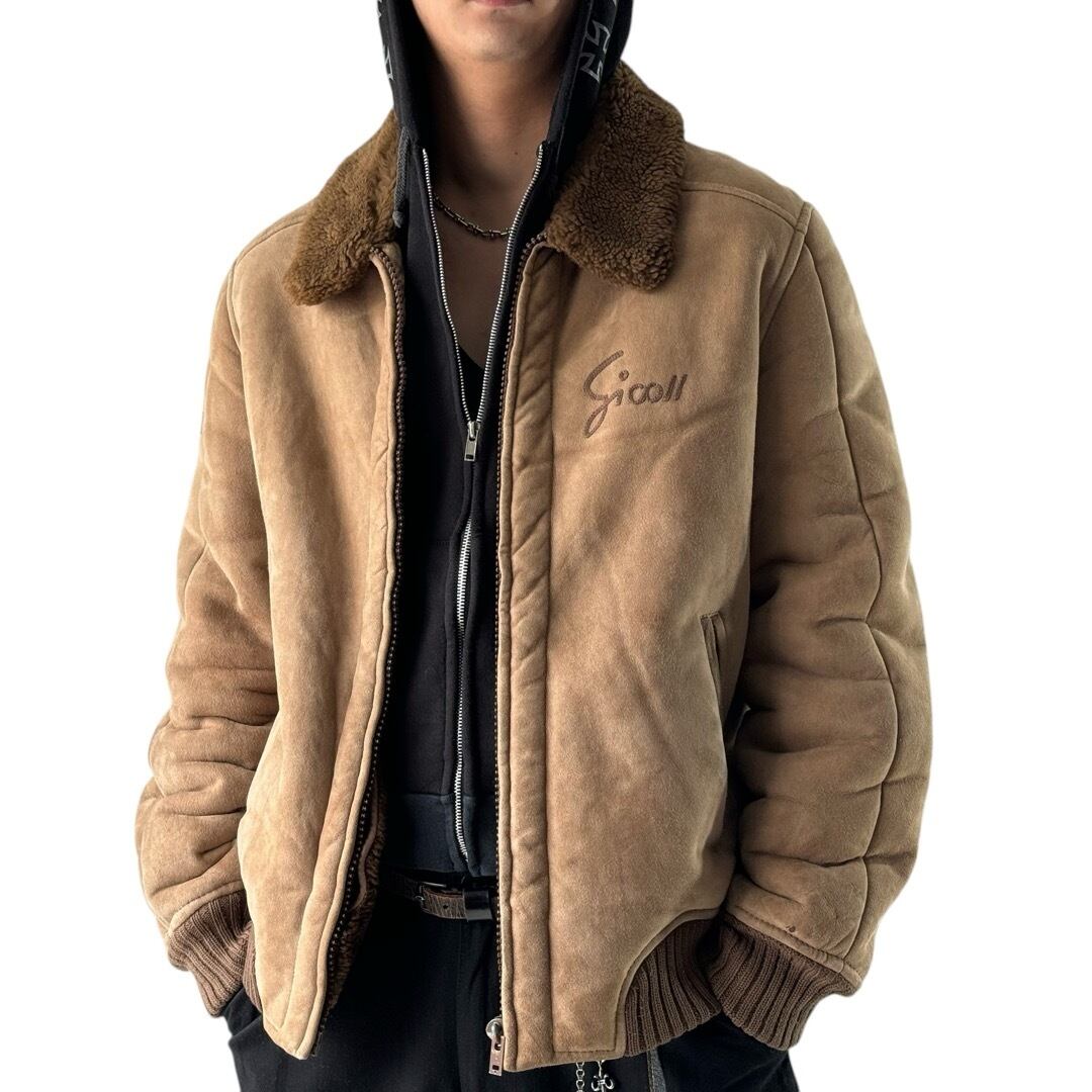 ♾️vintage Gicoll♾️ mouton leather bomber jacket MADE IN ITALY