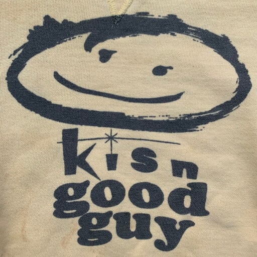 60's KISN GOOD GUY 前V スウェットシャツ 染み込みプリント ラジオ局