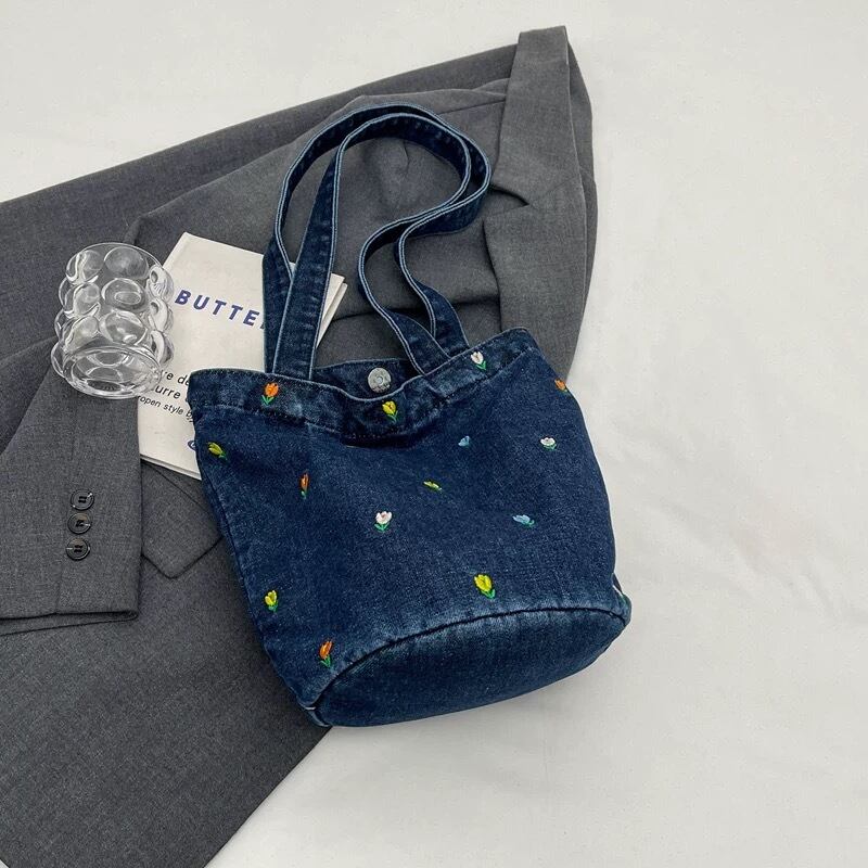 予約販売】フラワー刺繍デニムトートバッグ | KISHIKA