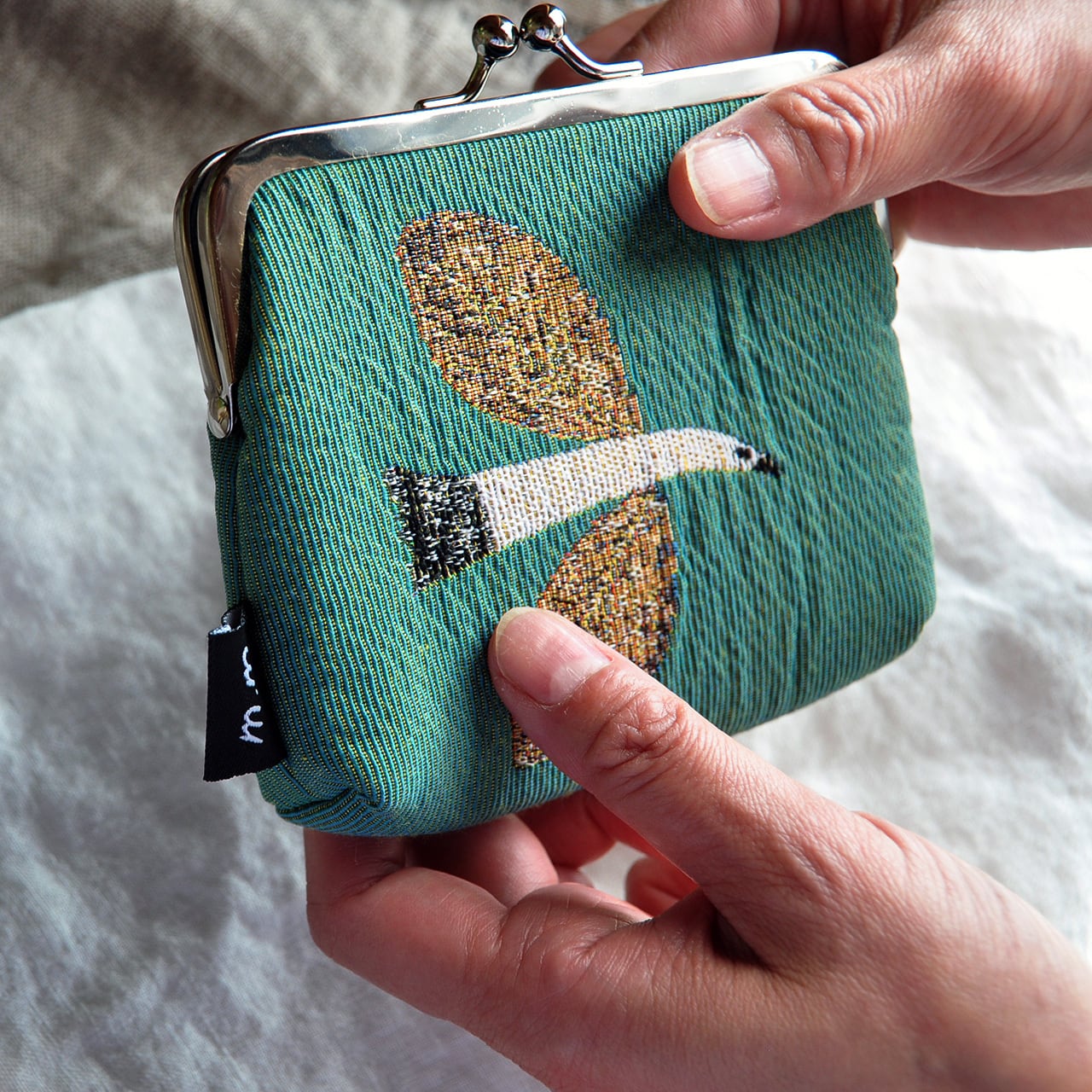 松尾ミユキ がま口財布（鳥） mini purse Bird GR | あひる商店|工務店