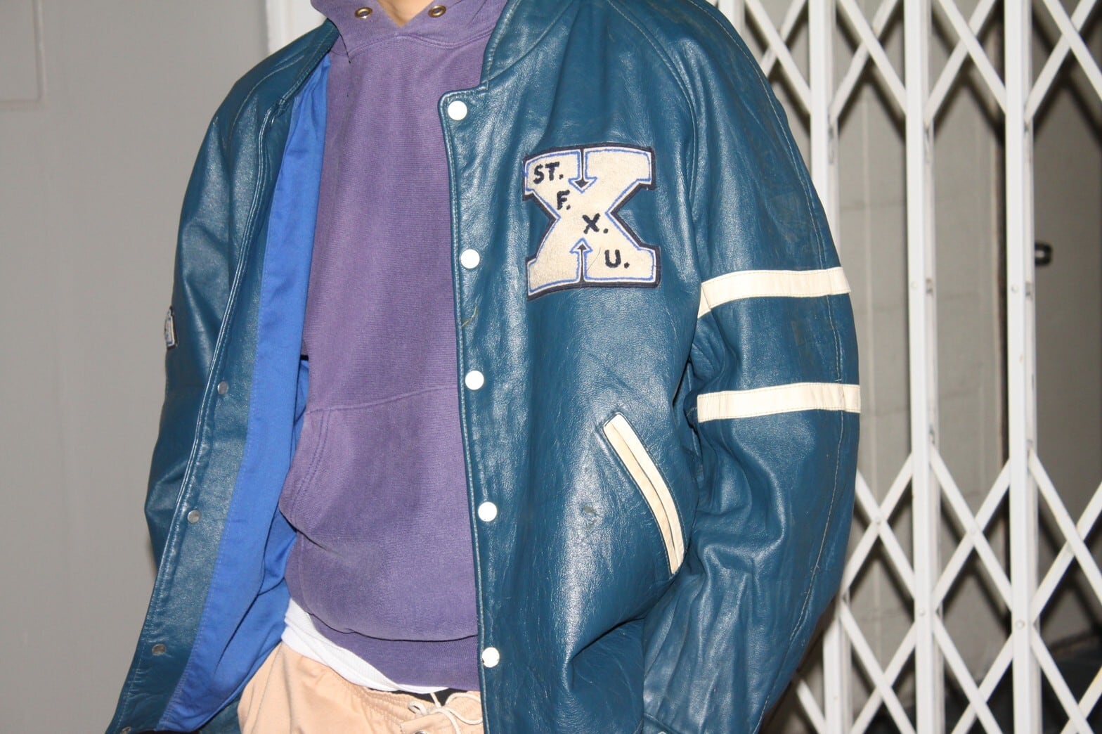 70s MARITIME CAMPUS STORE All Leather Stadium Jumper | VOLAR