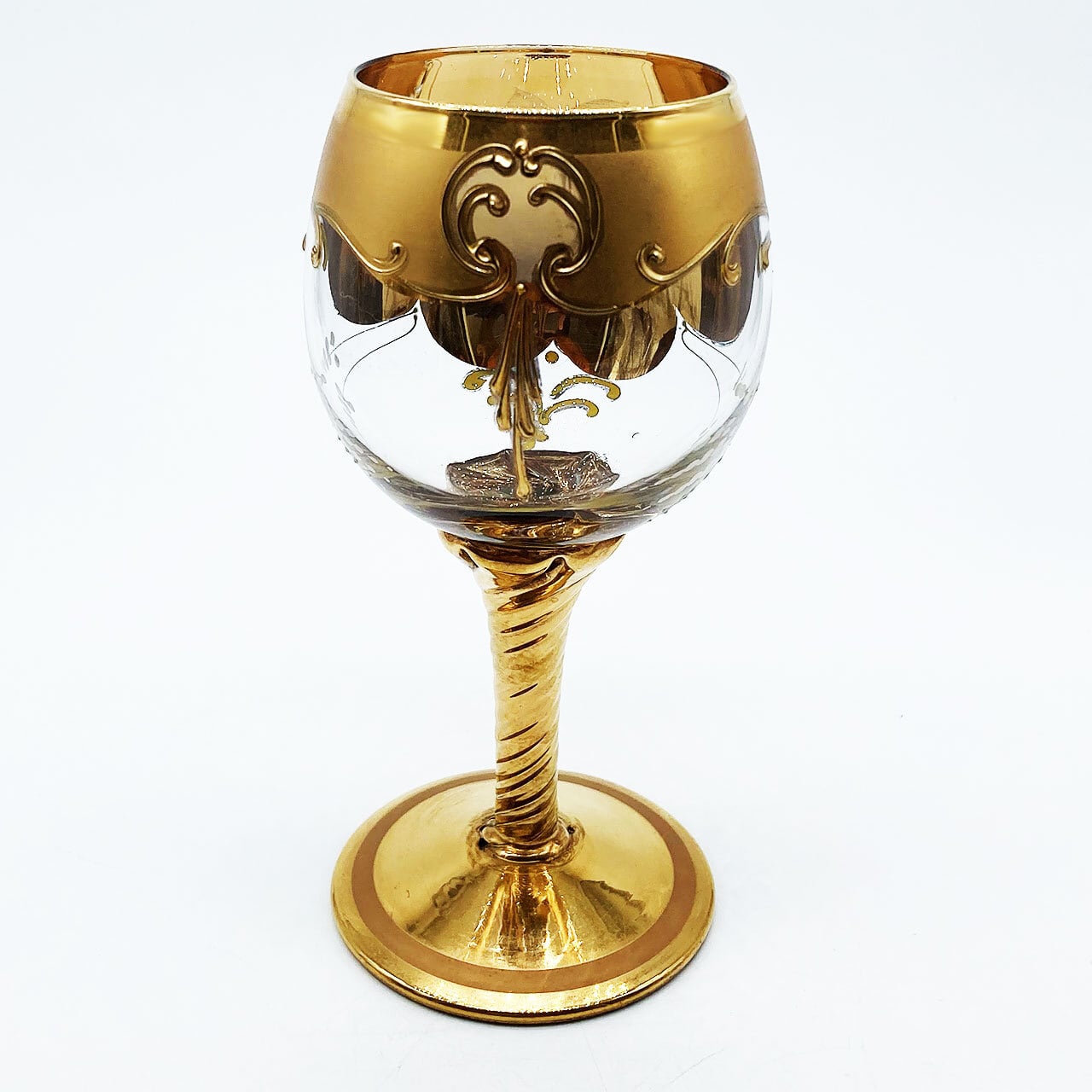 ベネチアングラス ムラノ イタリア ワイングラス クリア ゴールド 金彩
