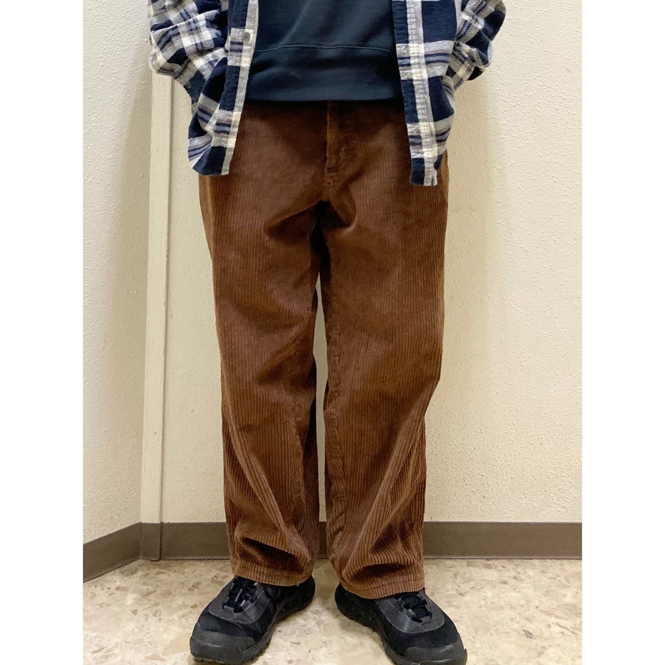 90s L.A.GATE 太畝 コーデュロイ バギーパンツ ワイド 【W35】ブラウン