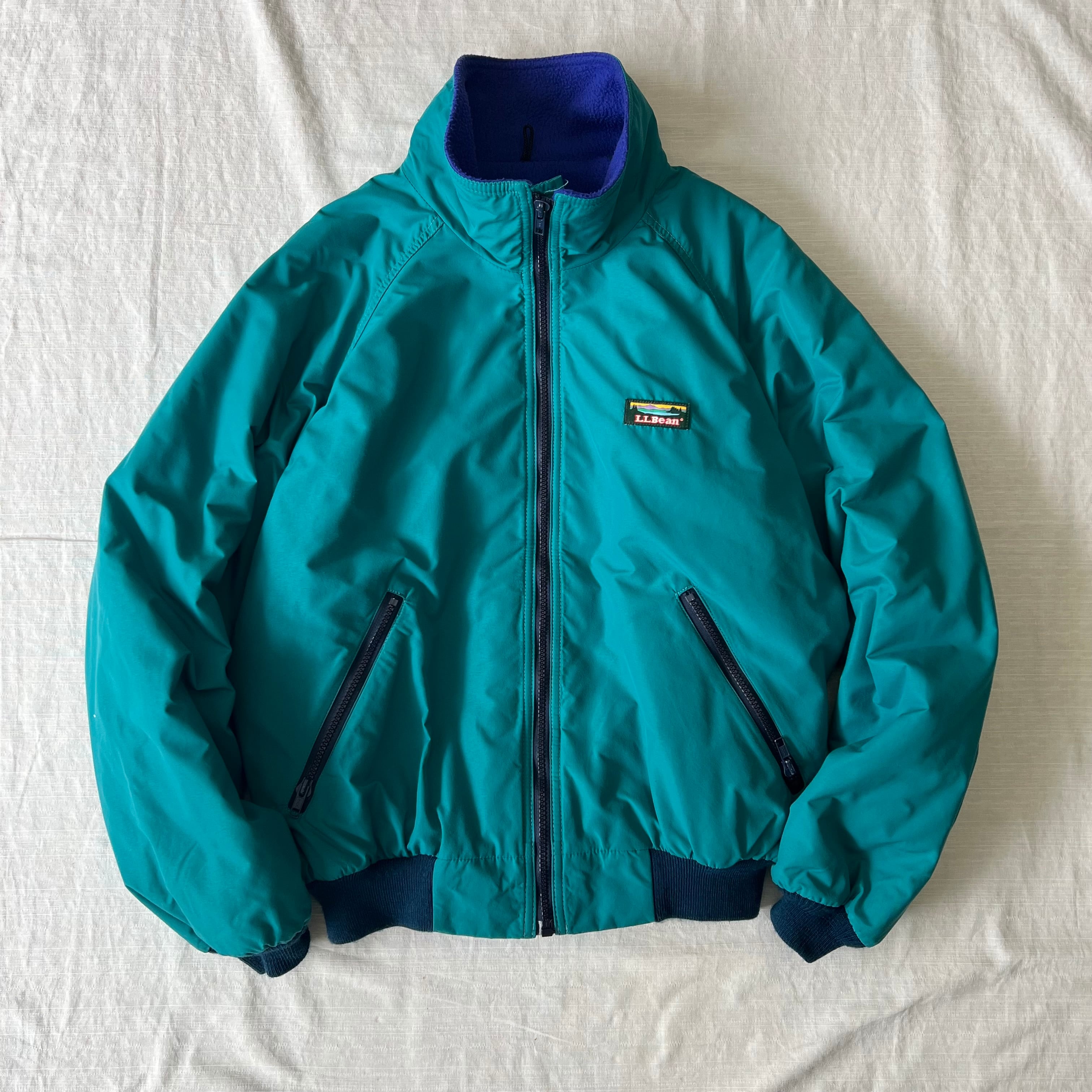 90's USA製 L.L.Bean ウォームアップジャケット メンズM ターコイズ