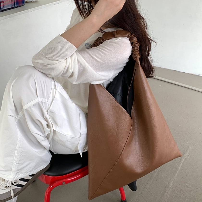 gathered handle tote bag | colorer