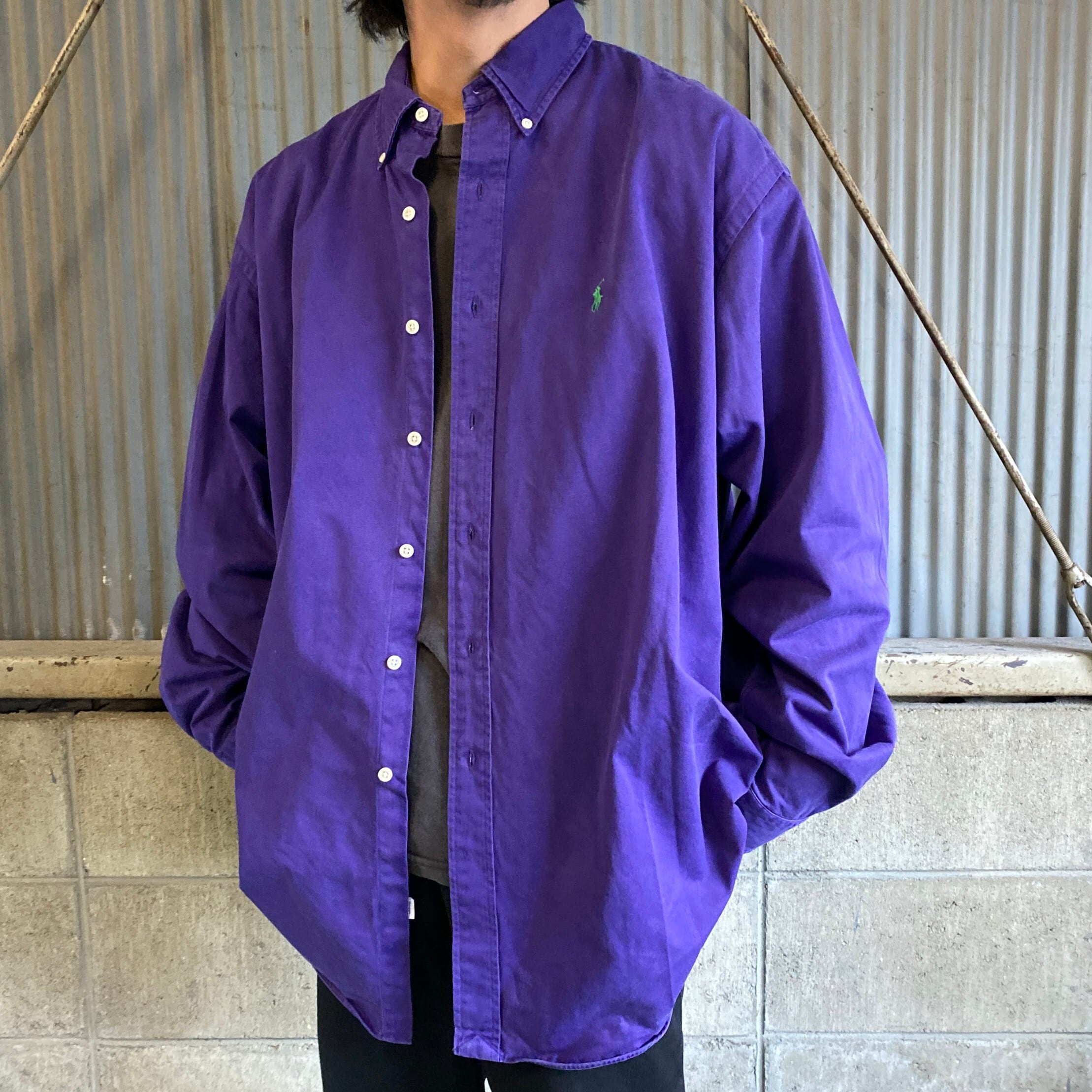 90年代 Ralph Lauren ラルフローレン BLAKE コットンツイルシャツ