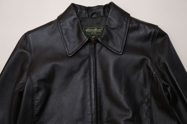 00's Eddie Bauer leather zip-up Jacket | GARYO