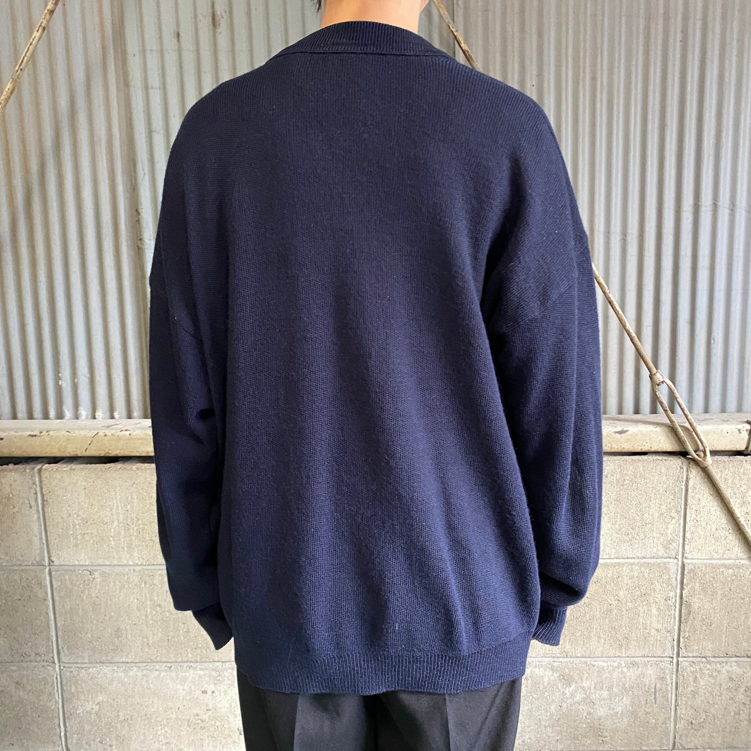 LACOSTE ラコステ ワンポイントロゴ カーディガン メンズL相当 古着