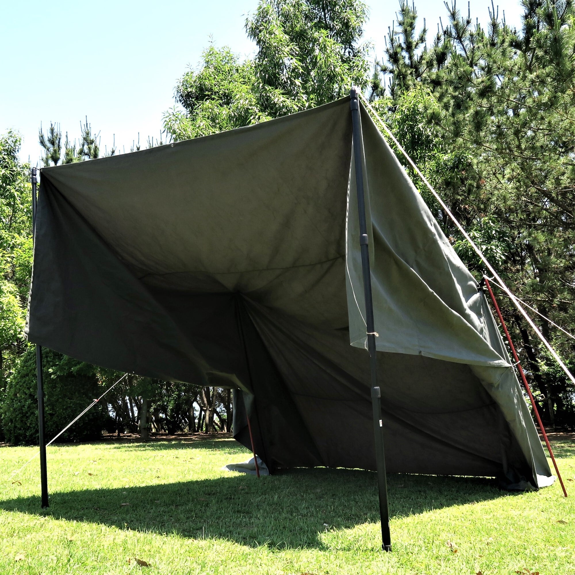 軍幕タープ【日本製】4×4m [HOBI] 上質ソルジャー帆布 コットン100