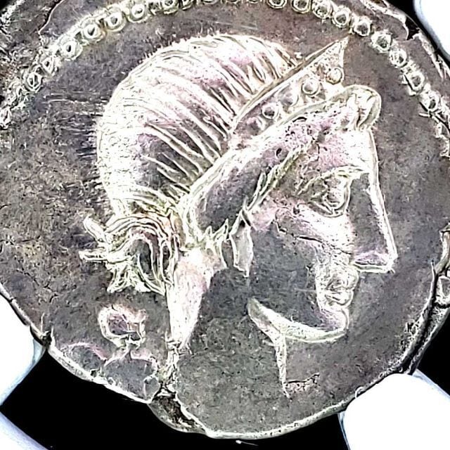 古代ローマユリウスカエサル！デナリウス銀貨/ギリシャテトラドラクマ