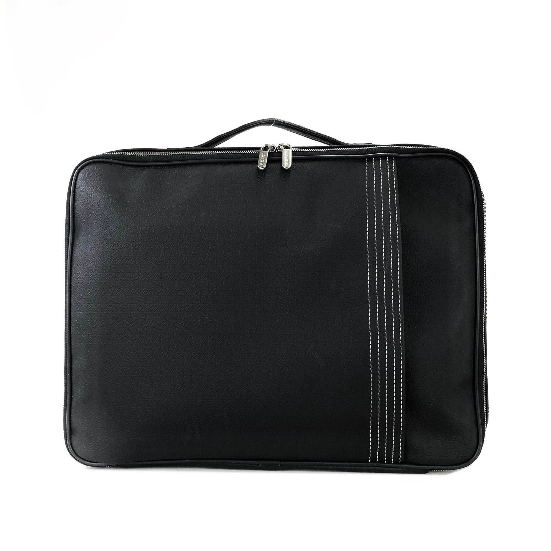 LOEWE ロエベ PVC×レザー エンボス キャリーバッグ ブラック vintage