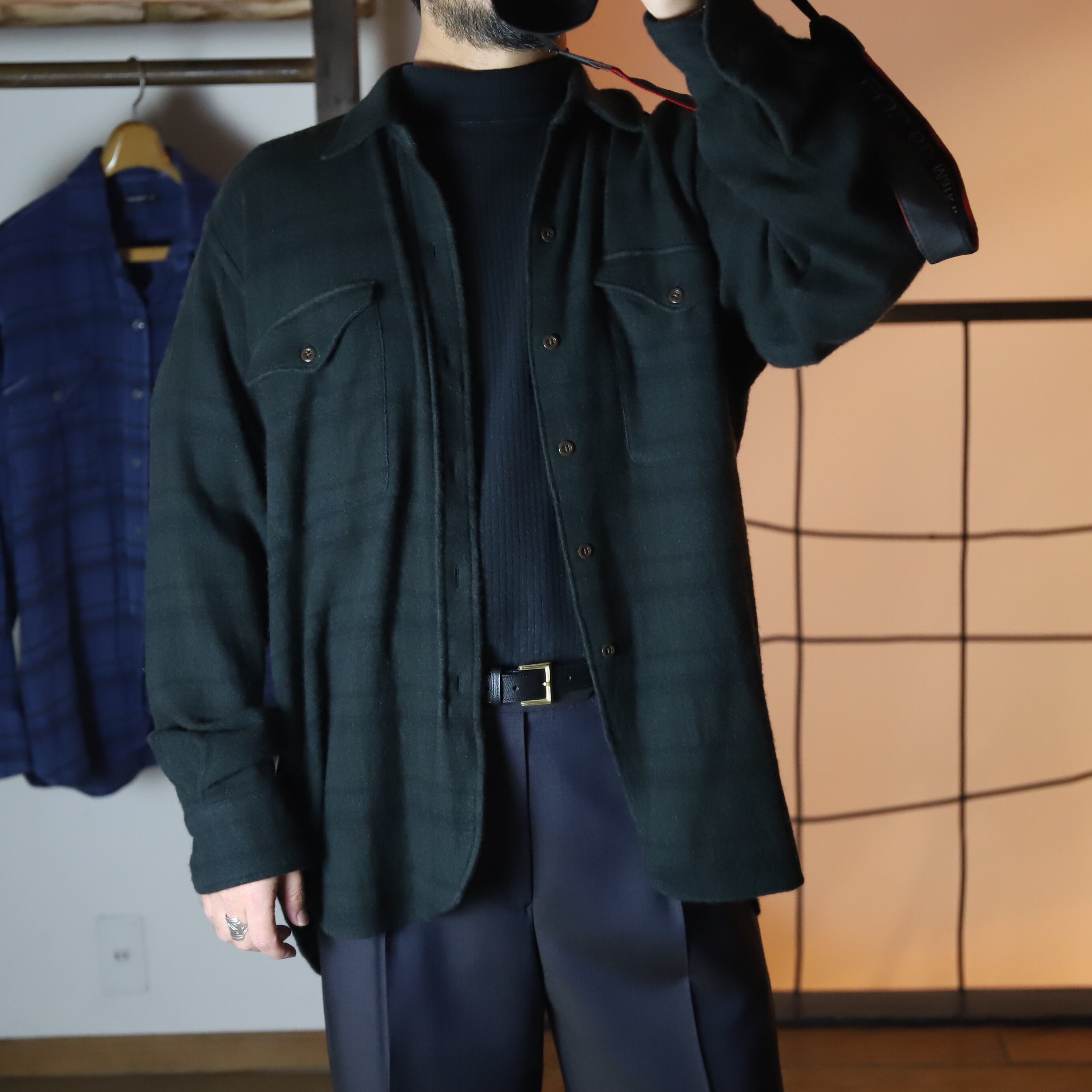 MAATEE&SONS / CASHEMERE NEL SHIRTS / DGREEN | TIBETAN MARKET