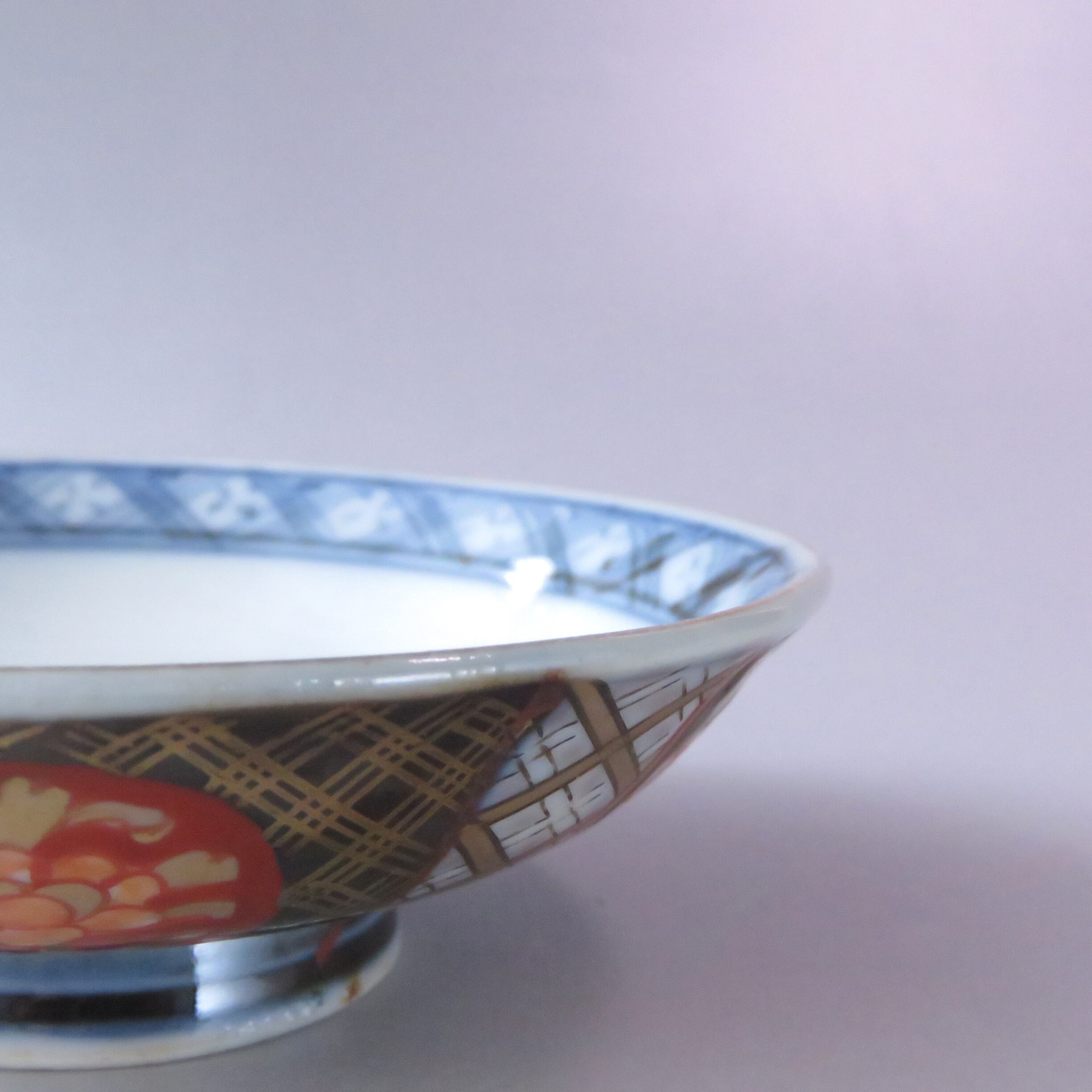 伊万里 色絵金彩 牡丹に蝙蝠文 見立て蓋碗 1客 江戸後期(1800年)頃