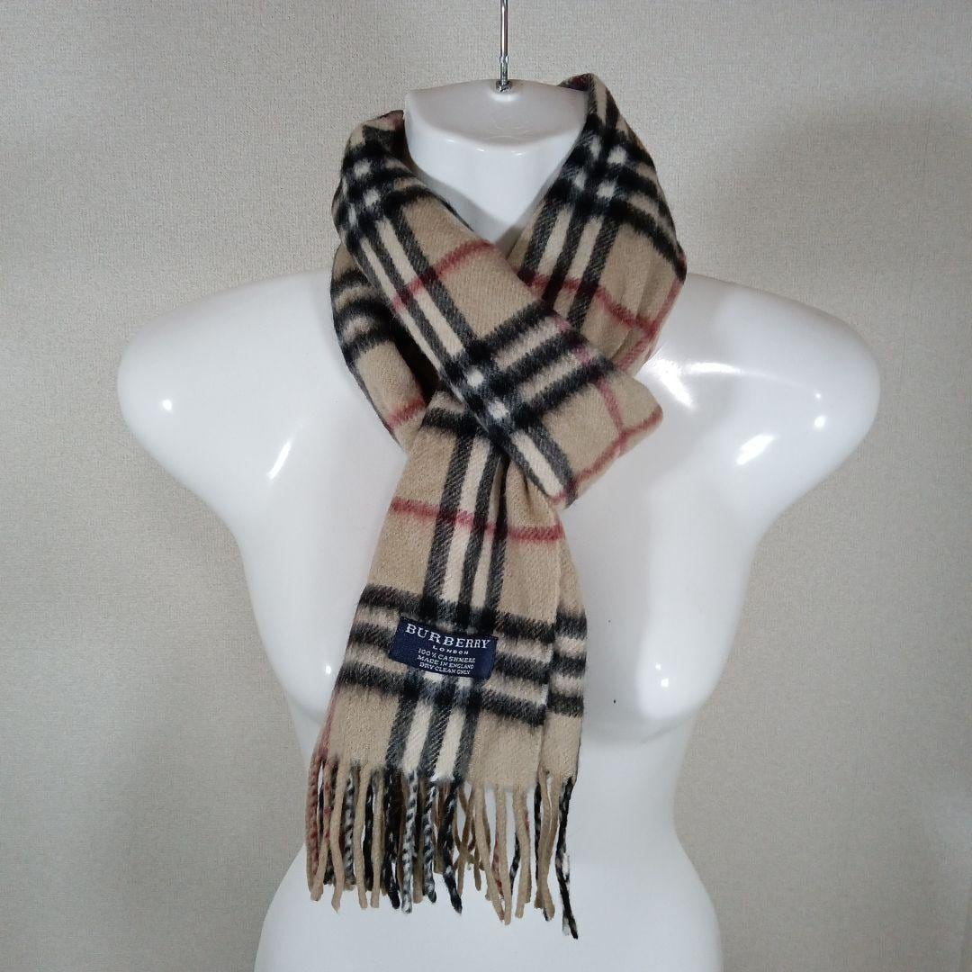 バーバリーBurberry カシミヤ100% マフラー 英国製 BURBERRY LONDON