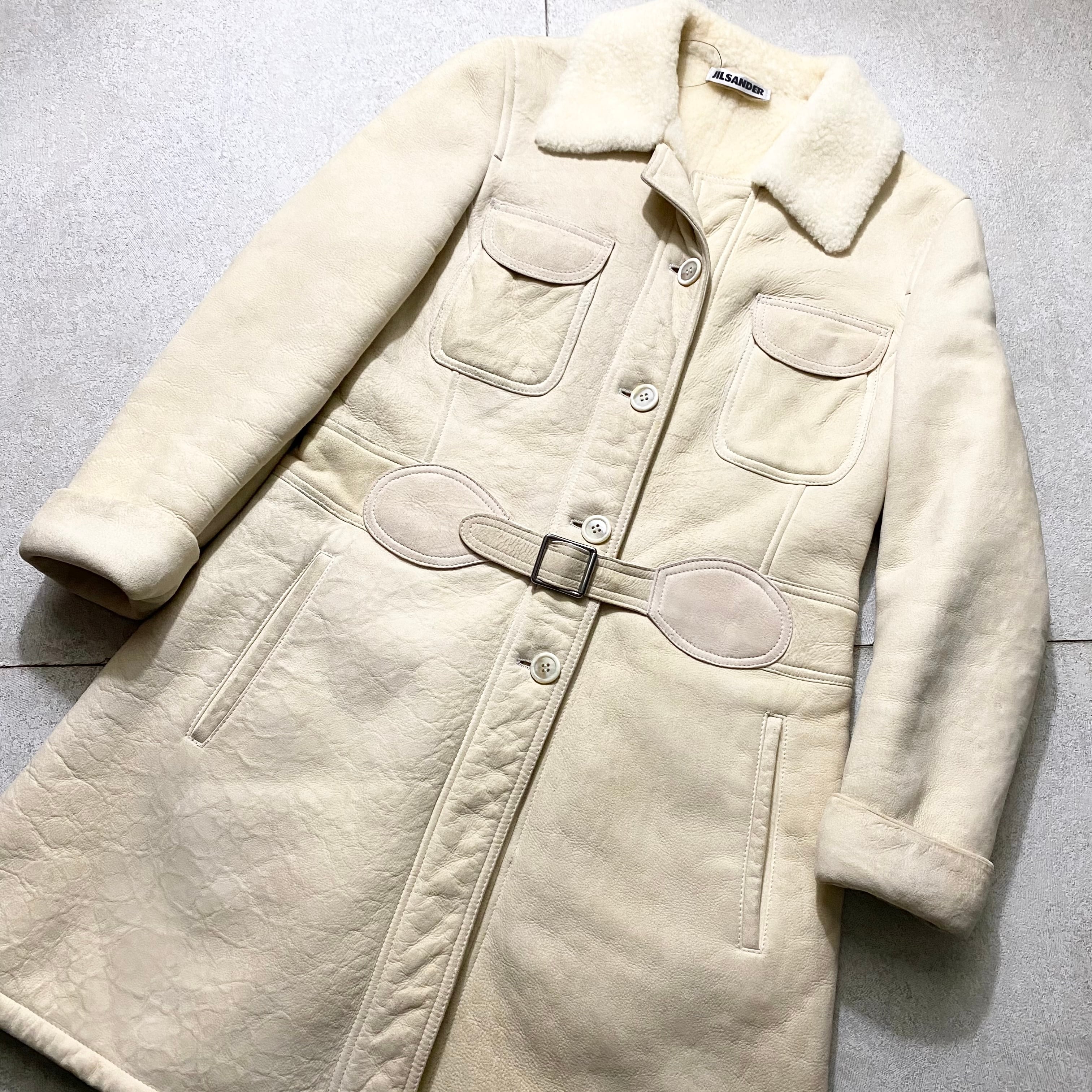 JIL SANDER off white color mouton coat | NOIR ONLINE