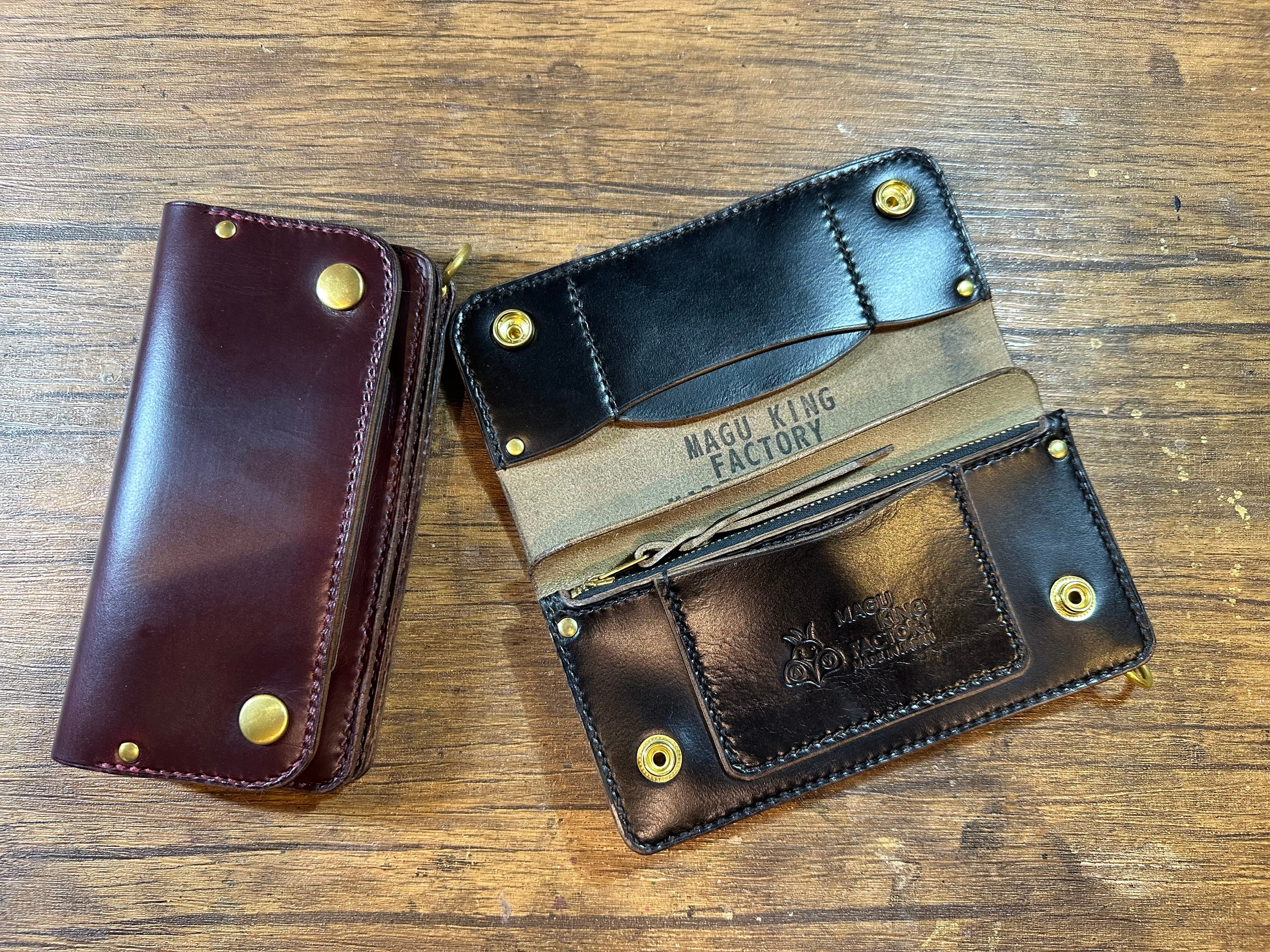HORWEEN クロムエクセル ミドルトラッカーウォレット3層 クロム