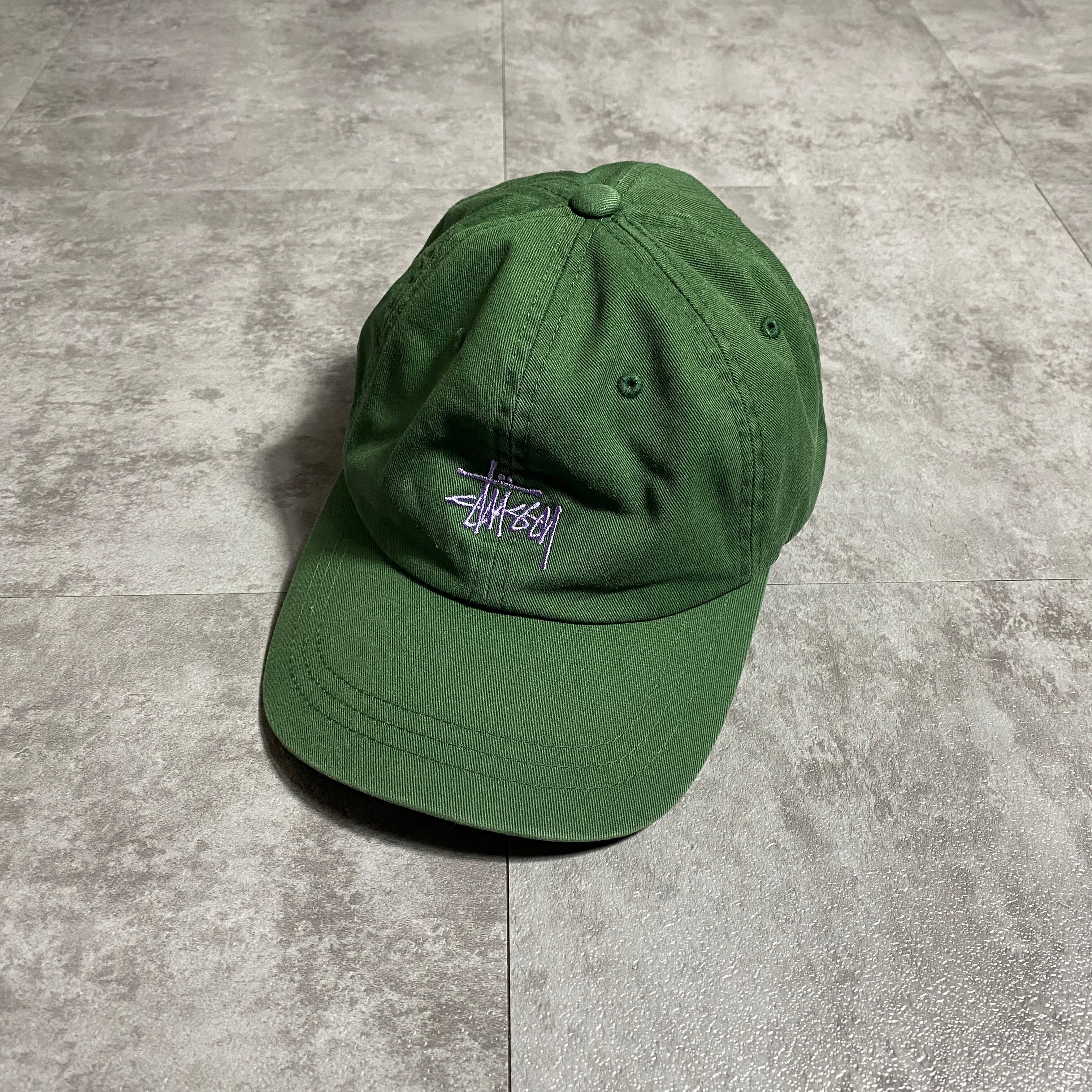 stussy ステューシー ショーンフォント 刺繍ロゴ グリーン 緑 キャップ