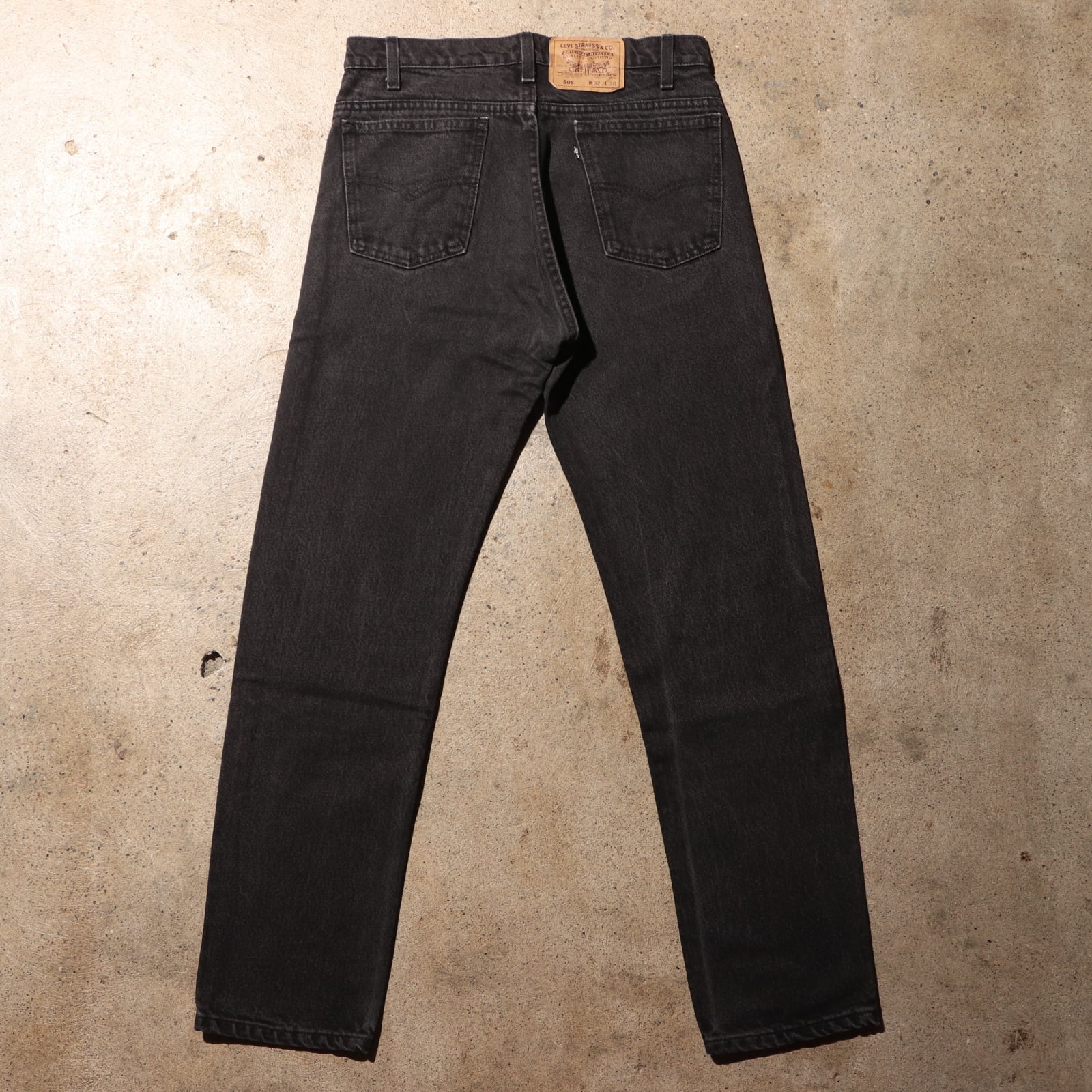 稀少 黒タブ 32×30 Levi's 505 USA サルファーブラック デニムパンツ