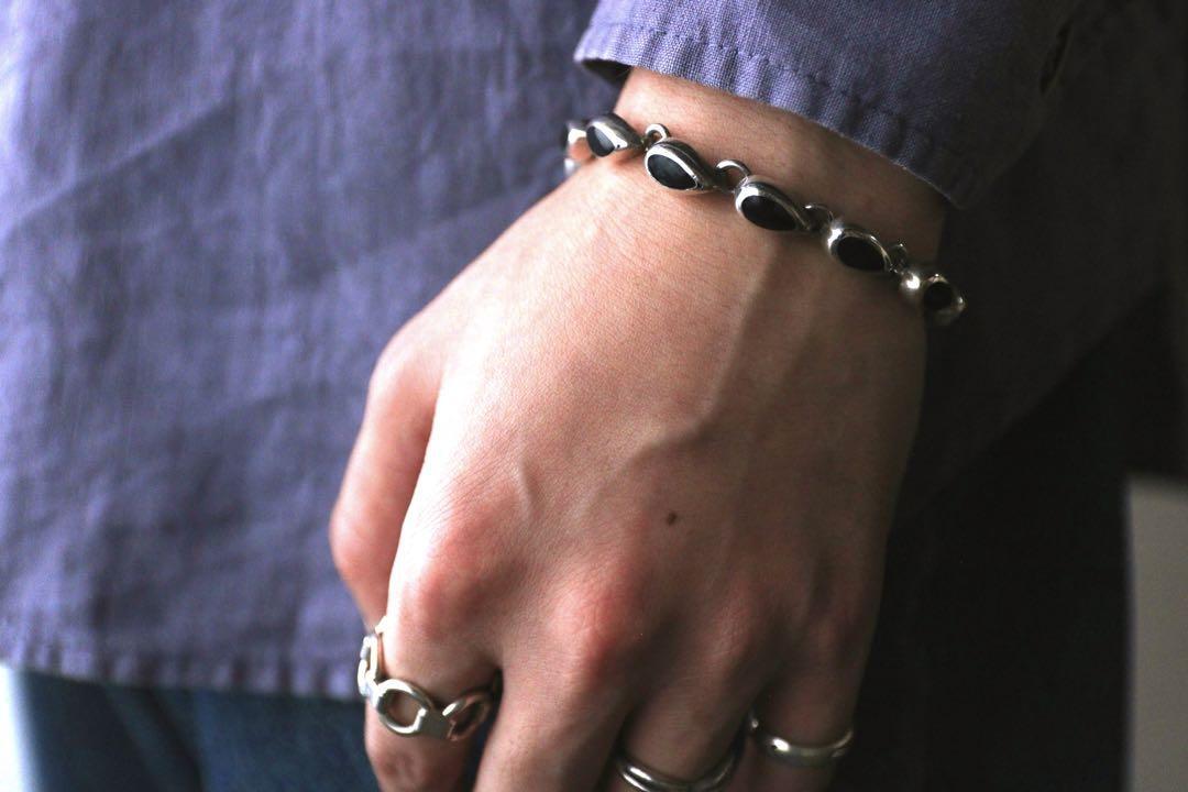 メキシコ製 MEXICO VINTAGE ブラックオニキス ブレスレット 925 | unune