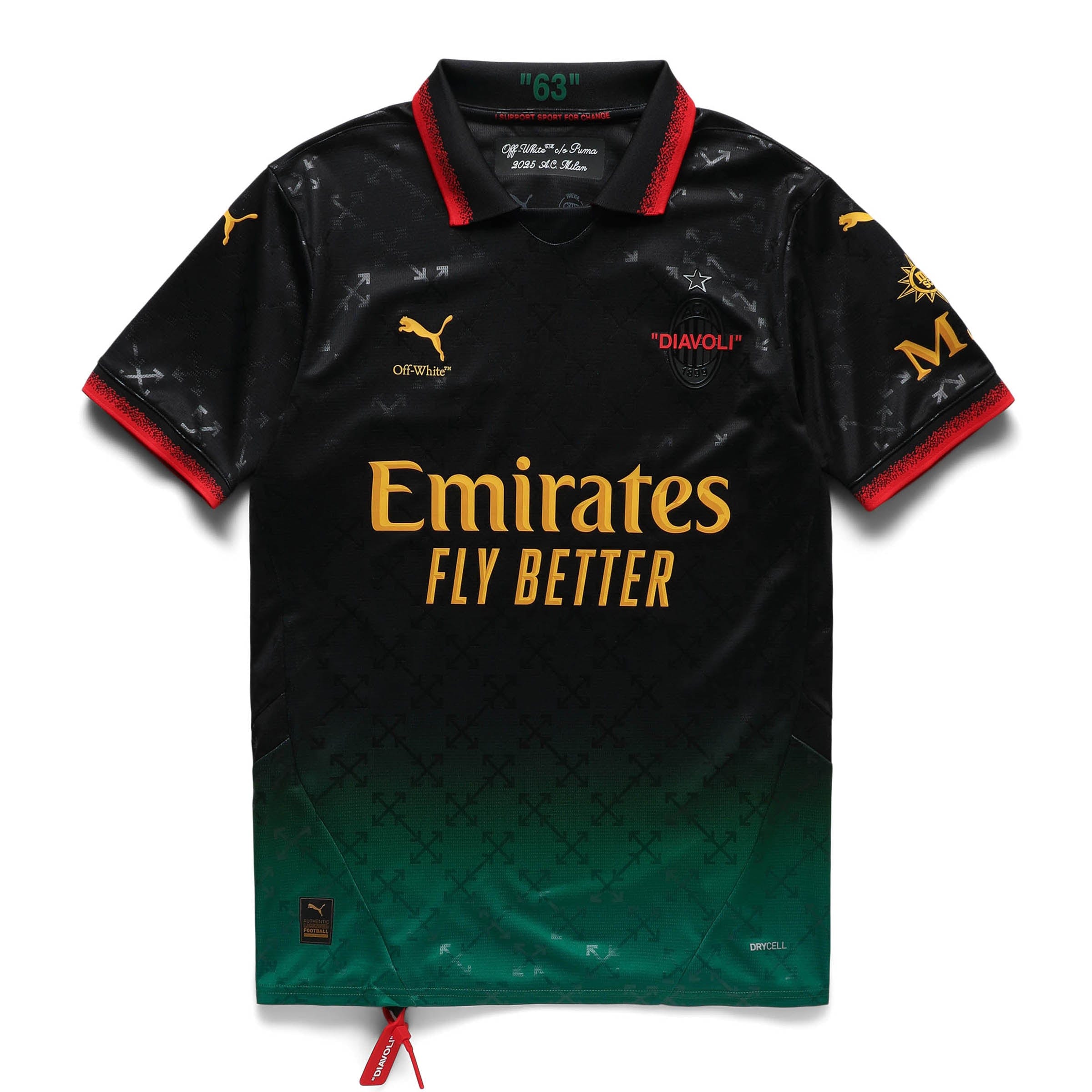 ACM X OFF-WHITE JERSEY REPLICA PUMA BLACK/POWER GREEN | BODEGA