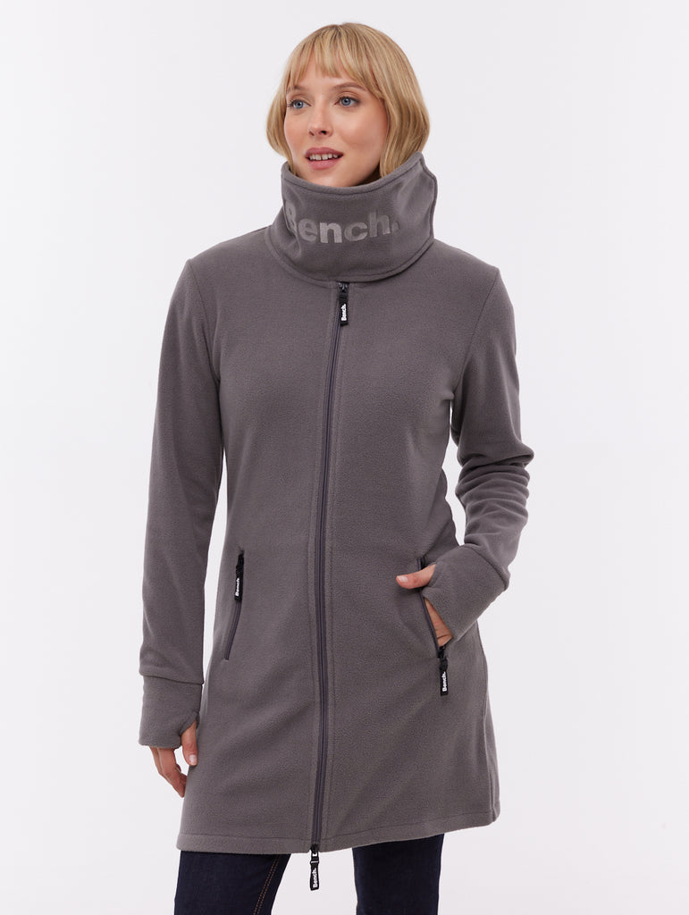 Bridgit Maxi Wrap Neck Zip-Up - Grey - Bench