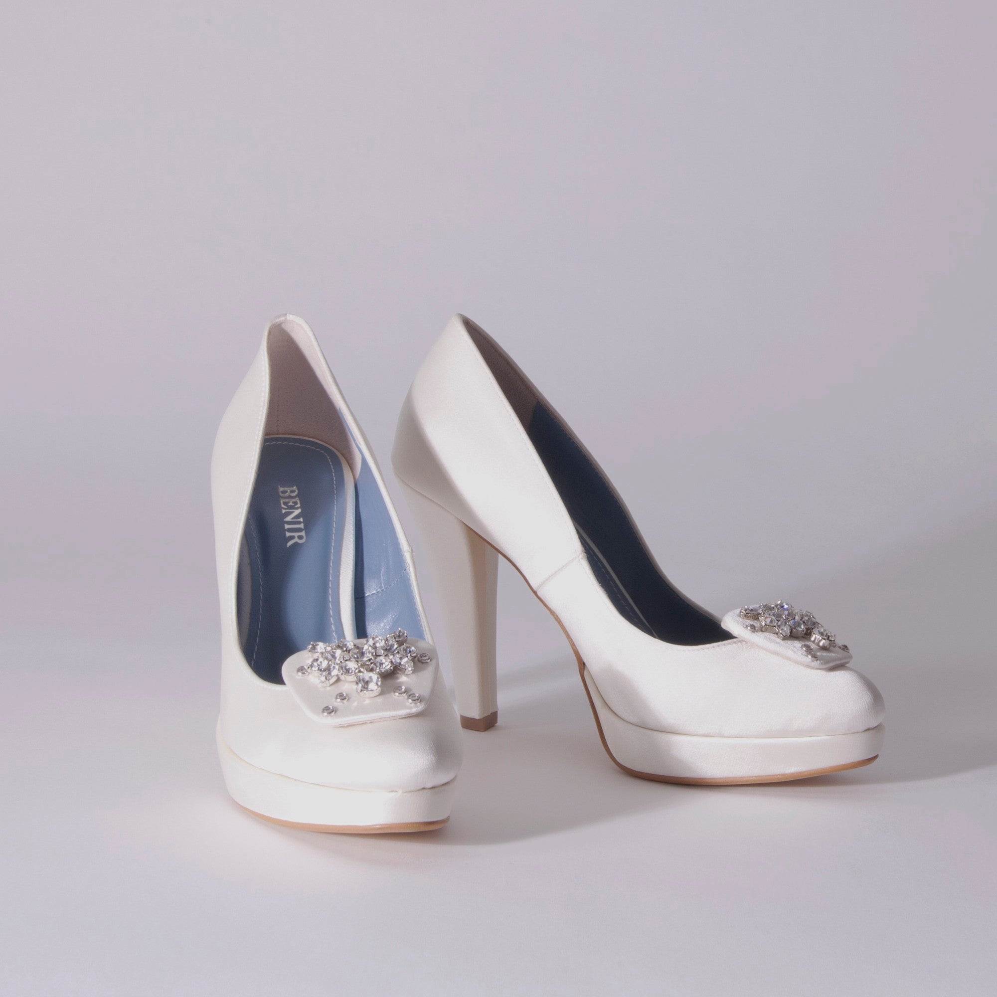 12cm Satin Close Toe / WH – BENIR