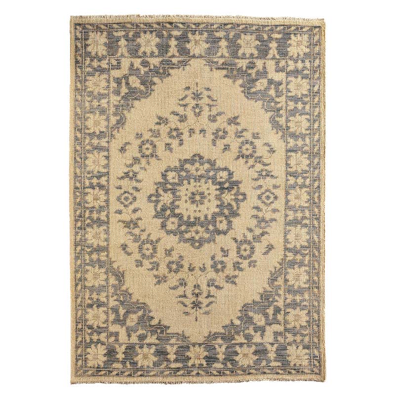 ヴィンテージ風ラグ【試作品】 ウール100％絨毯 [DP02df] ベージュ