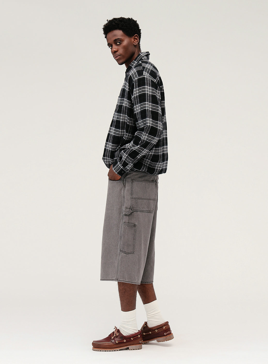 Half Zip Check Shirt