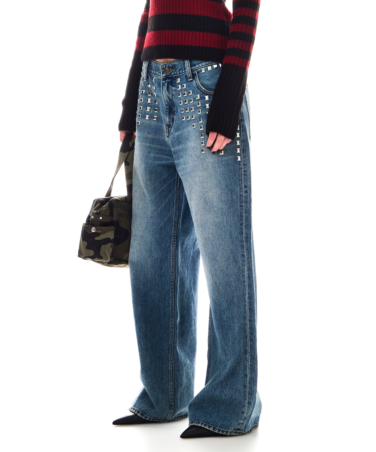 METAL STUDS SEMI LOOSE DENIM – BEEDEN