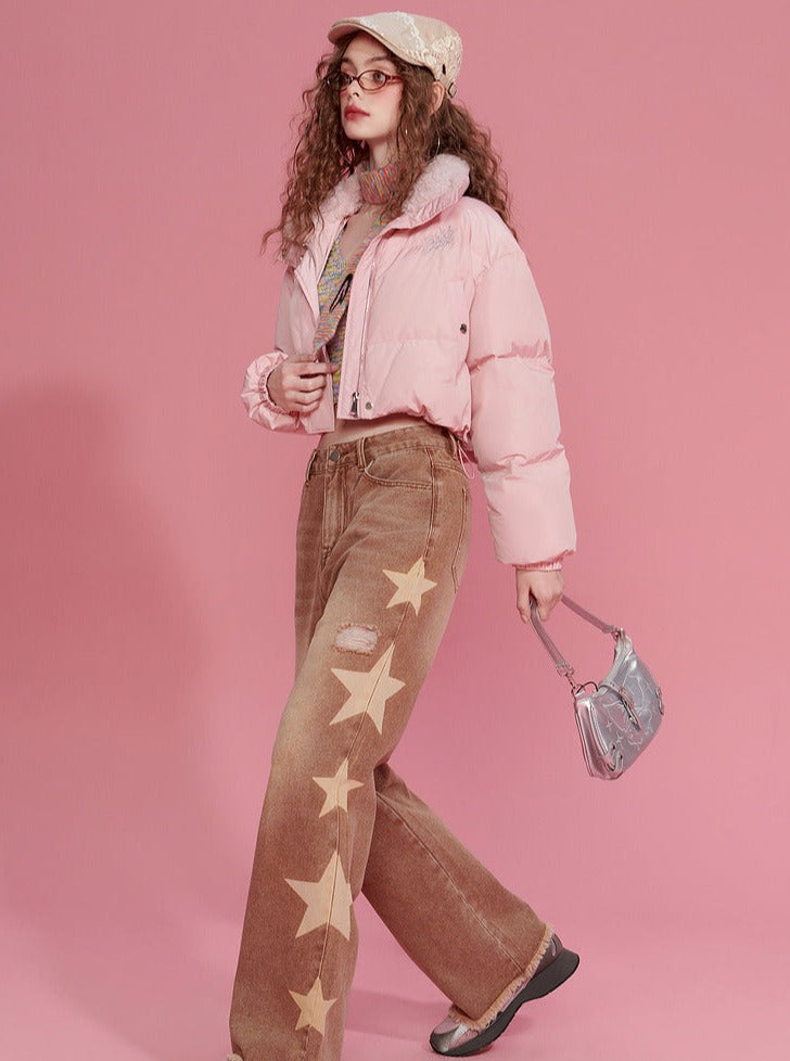 ワンポイントロゴモードY2Kショートダウンジャケット – Belchic