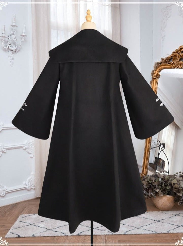 ベスト＋チェーンストラップ付きクロスリングロングケープコート＋