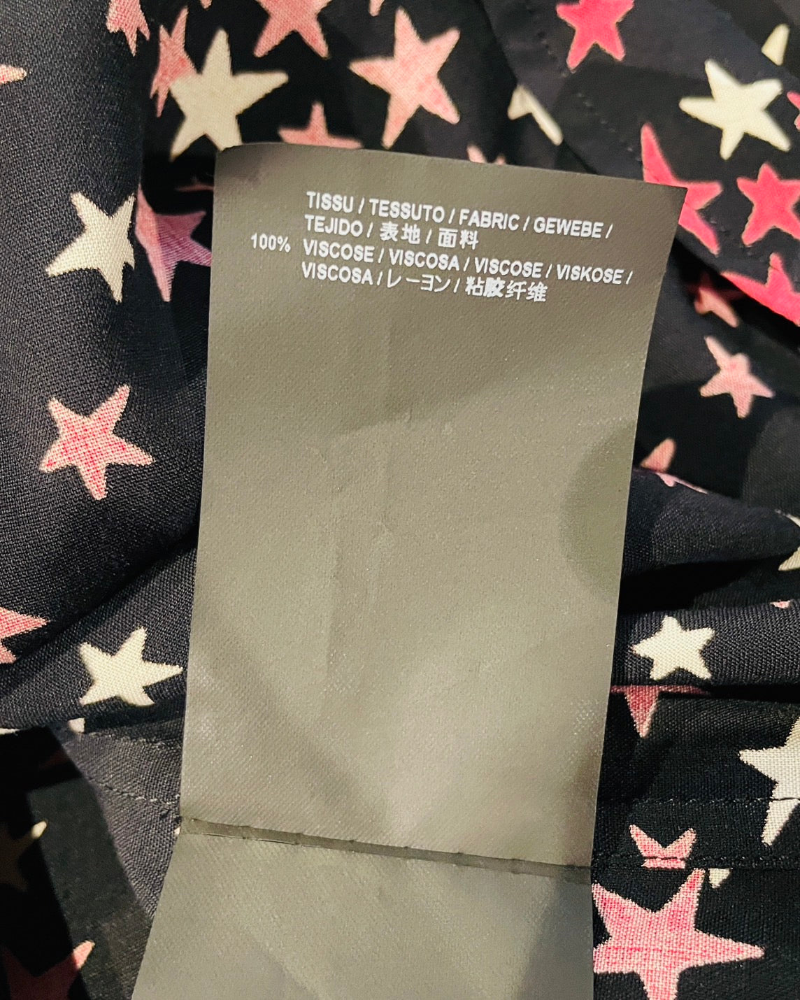 サンローラン シャツ 星柄 長袖 黒