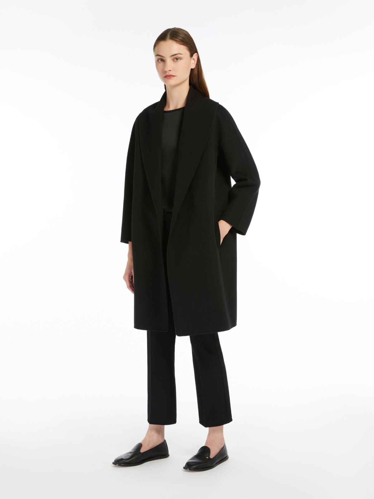 メッシ] ピュア ヴァージンウール ダブルフェイス コート, black | Max