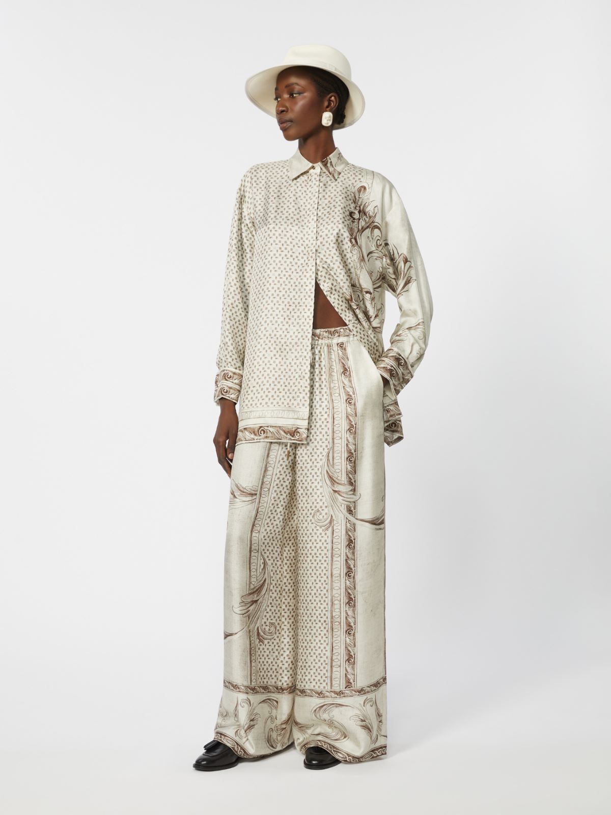 グラード] ピュア シルク プリント シャツ, ivory | Max Mara