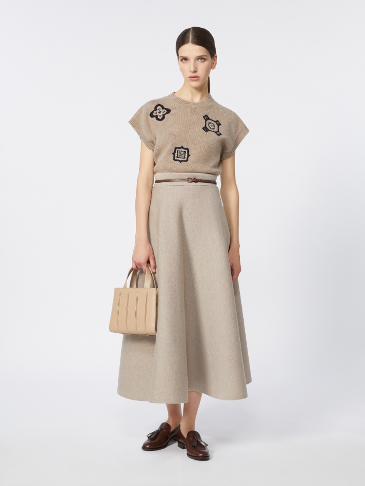 ウイスキー] テクニカル ウール ジャージー スカート, sand | Max Mara