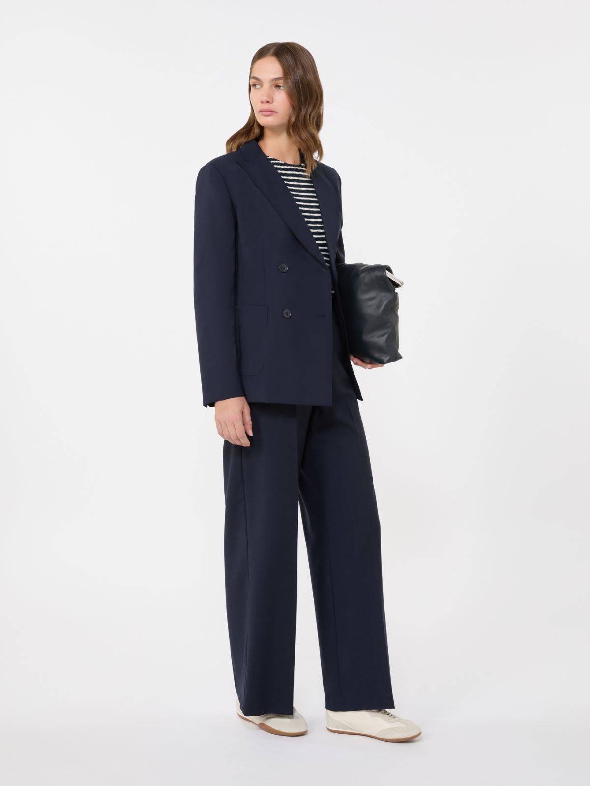 スィンニア] ストレッチ ウール ダブルブレスト ジャケット, navy