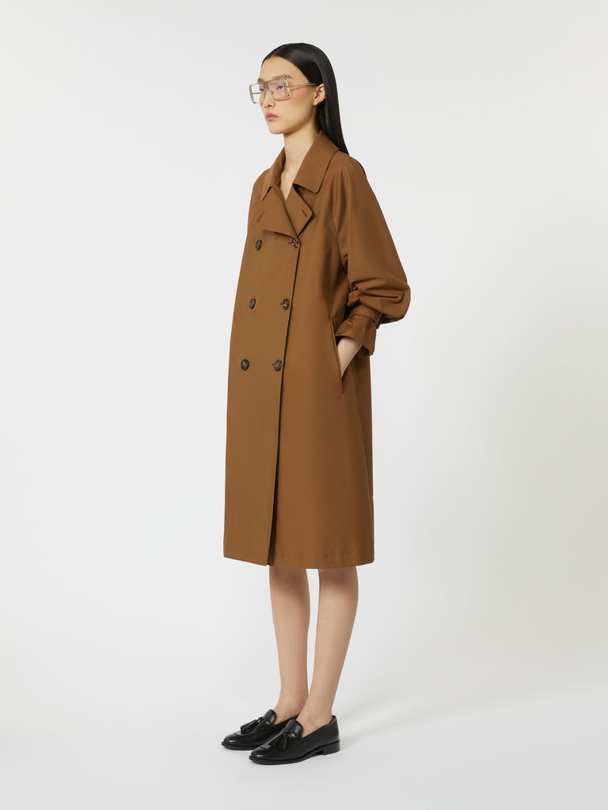 Cトレンチ] ダブルブレスト トレンチ コート, tobacco | Max Mara