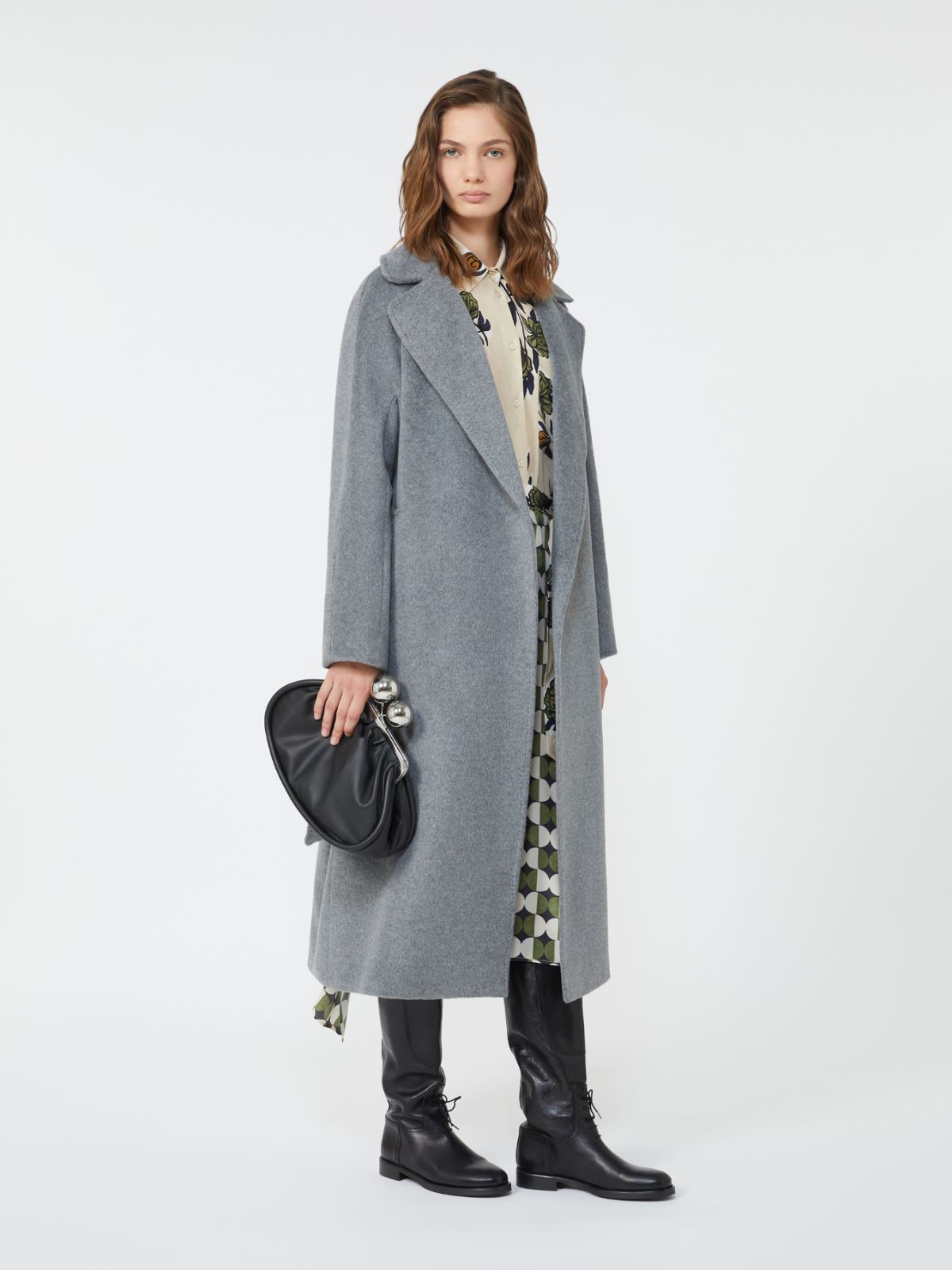 Long wool and alpaca coat, medium grey | Weekend Max Mara