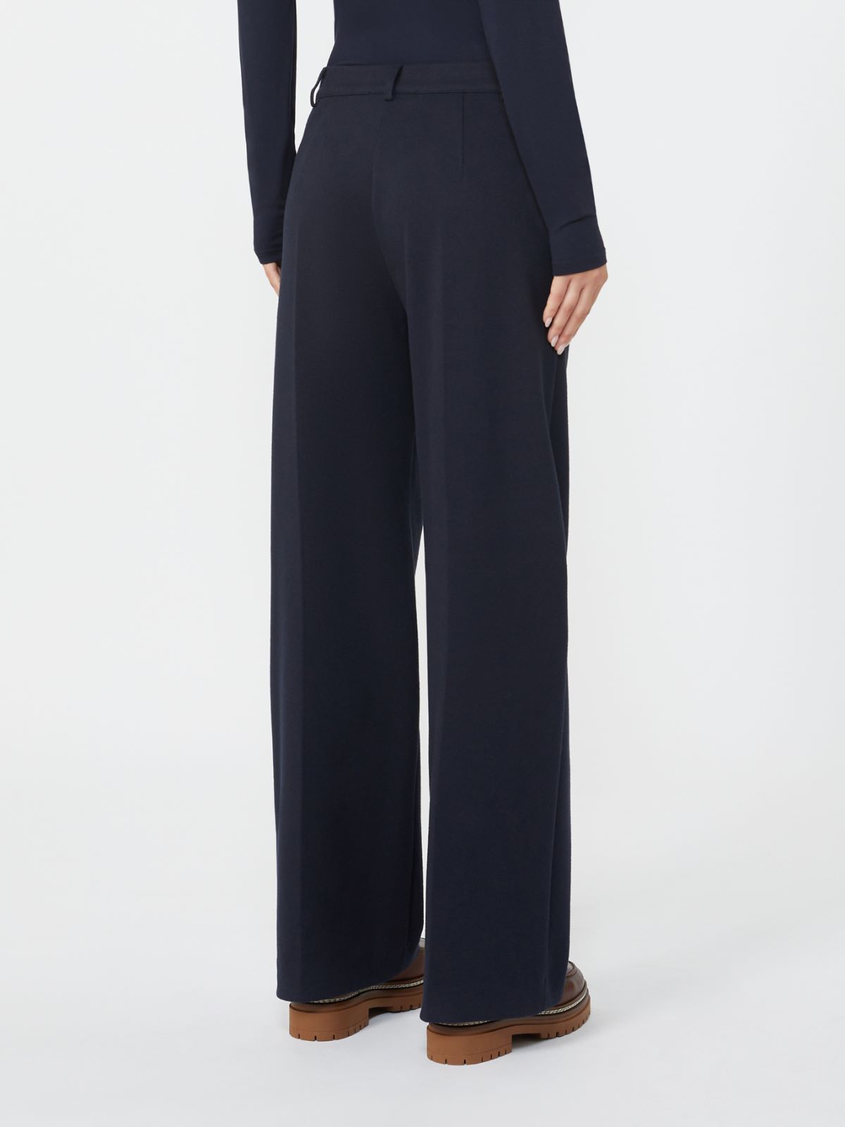 Flannel jersey trousers, navy | Weekend Max Mara