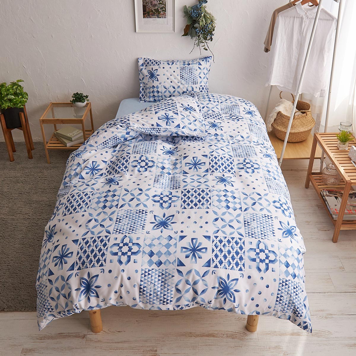 洗える！パッチワーク風にちりばめた幾何学模様がかわいい 布団カバー3