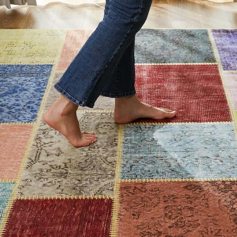 世界にたった1つ。斬新でモダンな『ビンテージパッチワークラグ #05