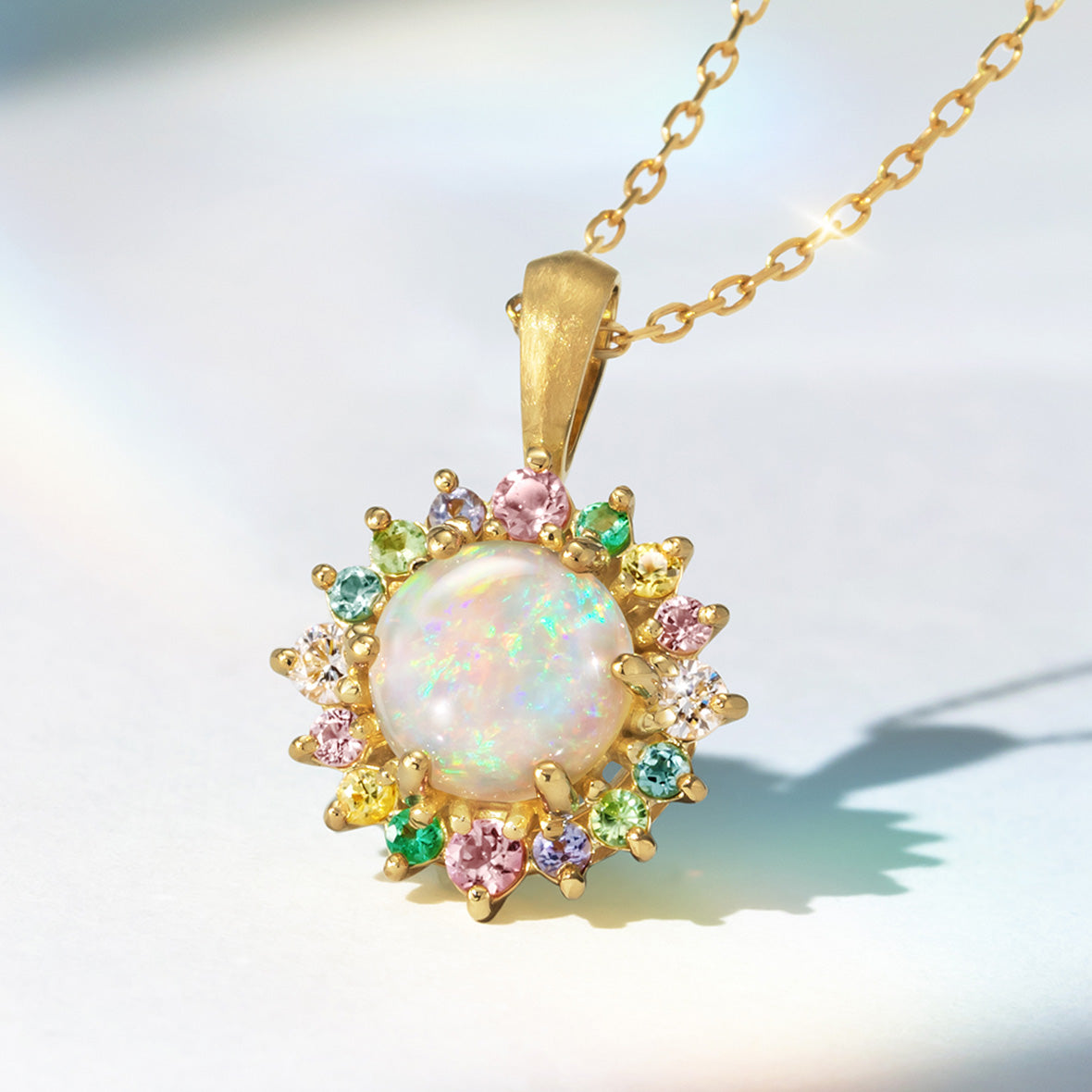 オパール(オーストラリア産)×マルチカラージュエル K10/K18/PT