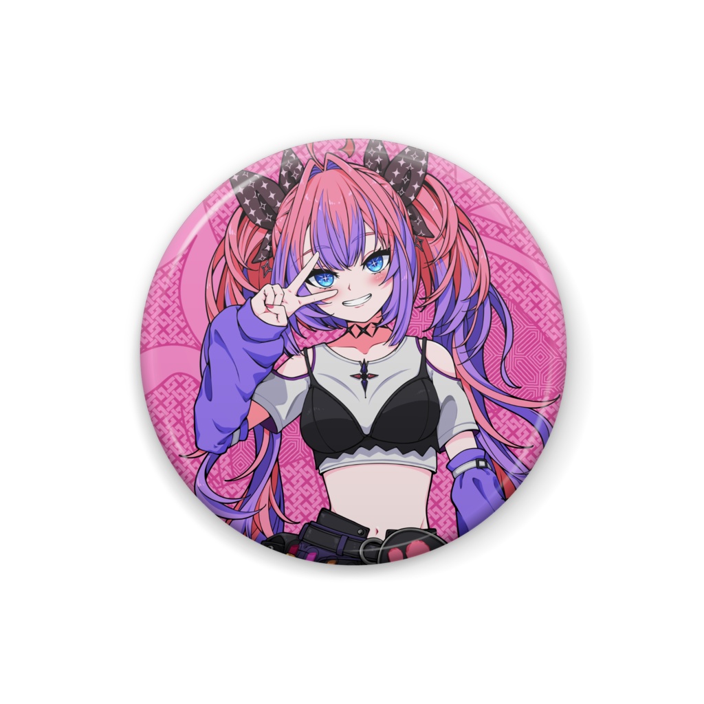 Kikirara Vivi 綺々羅々ヴィヴィ Hololive Can Badge - Waifuku - BOOTH
