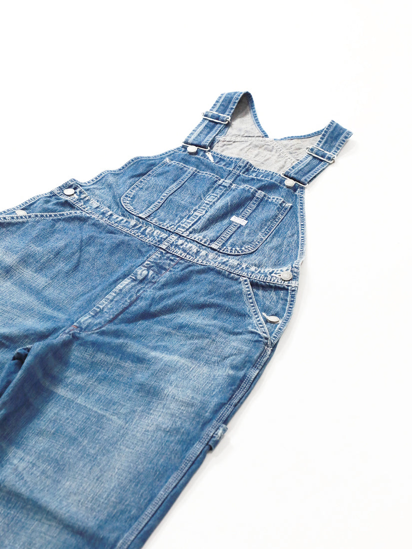 デニムオーバーオール サロペット ブリーチカラー ユニセックス