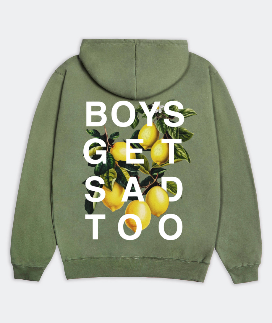 LEMON HOODY MOSS GREEN – Boys Get Sad Too