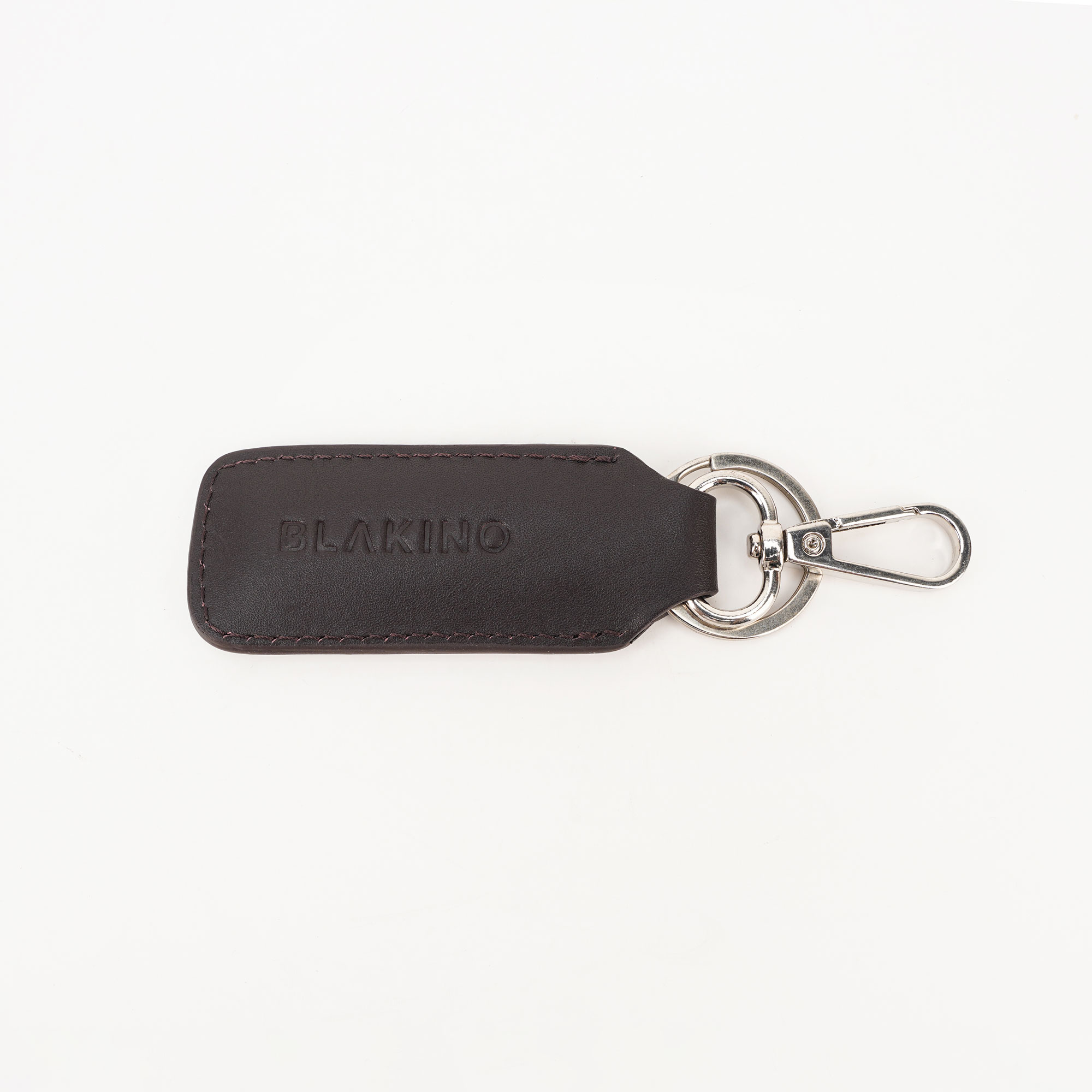 Chocolate Brown Leather Key Ring - BLAKINO