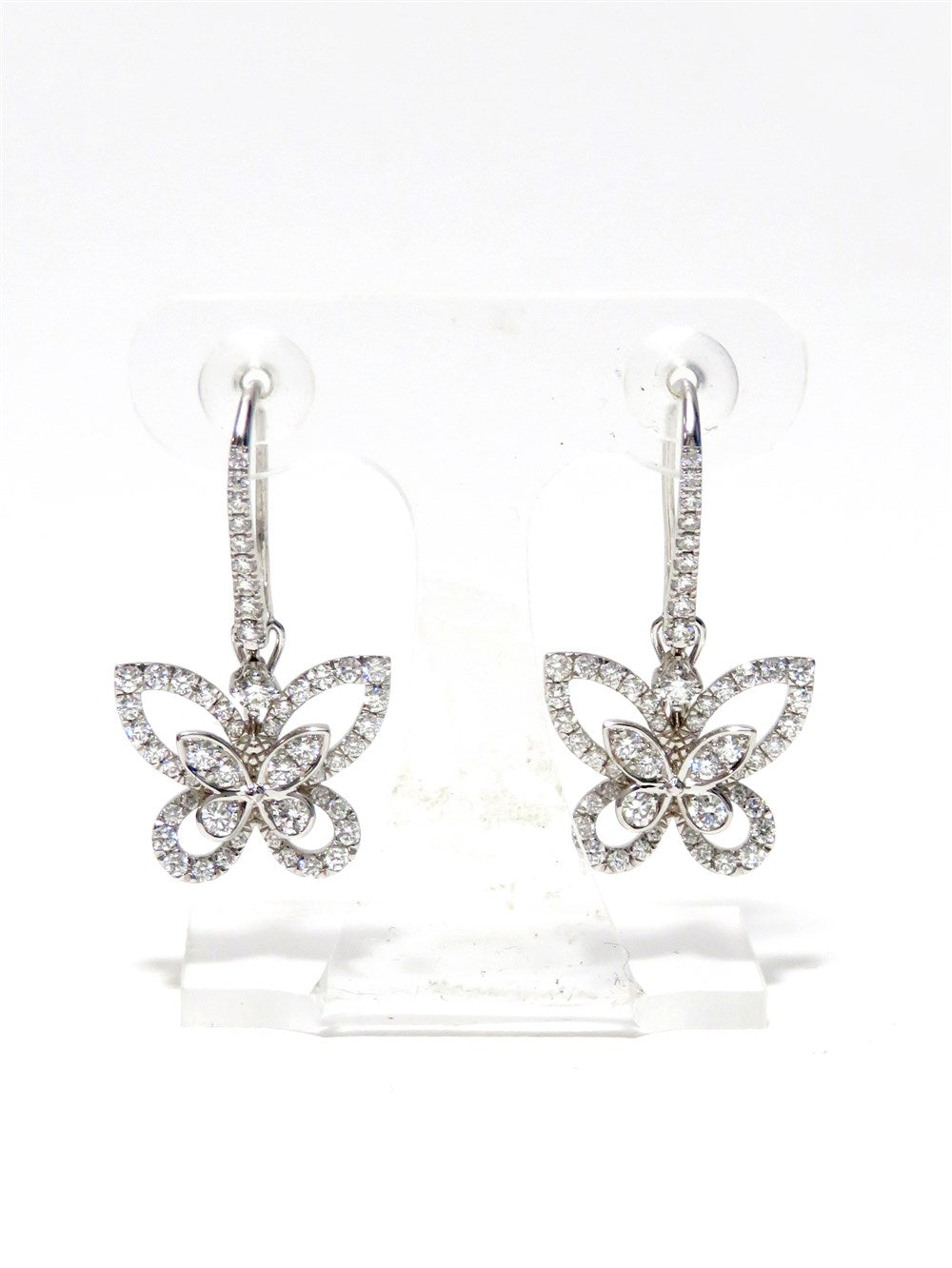 バタフライシルエット ダイヤモンド ドロップ ピアス