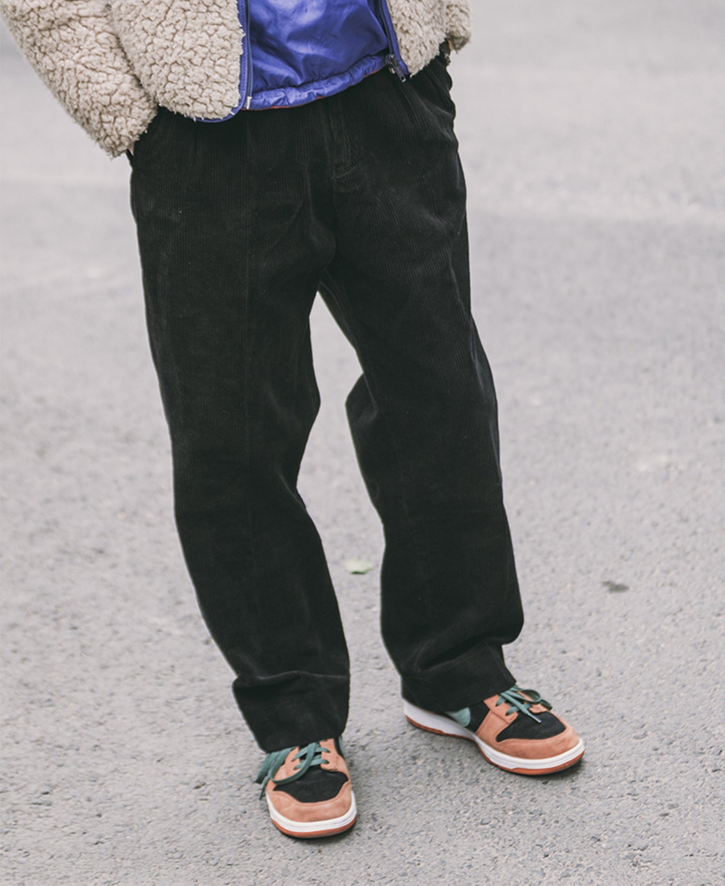 12.5 oz 8 Wale Corduroy Trousers - Black | Suit Pants Style